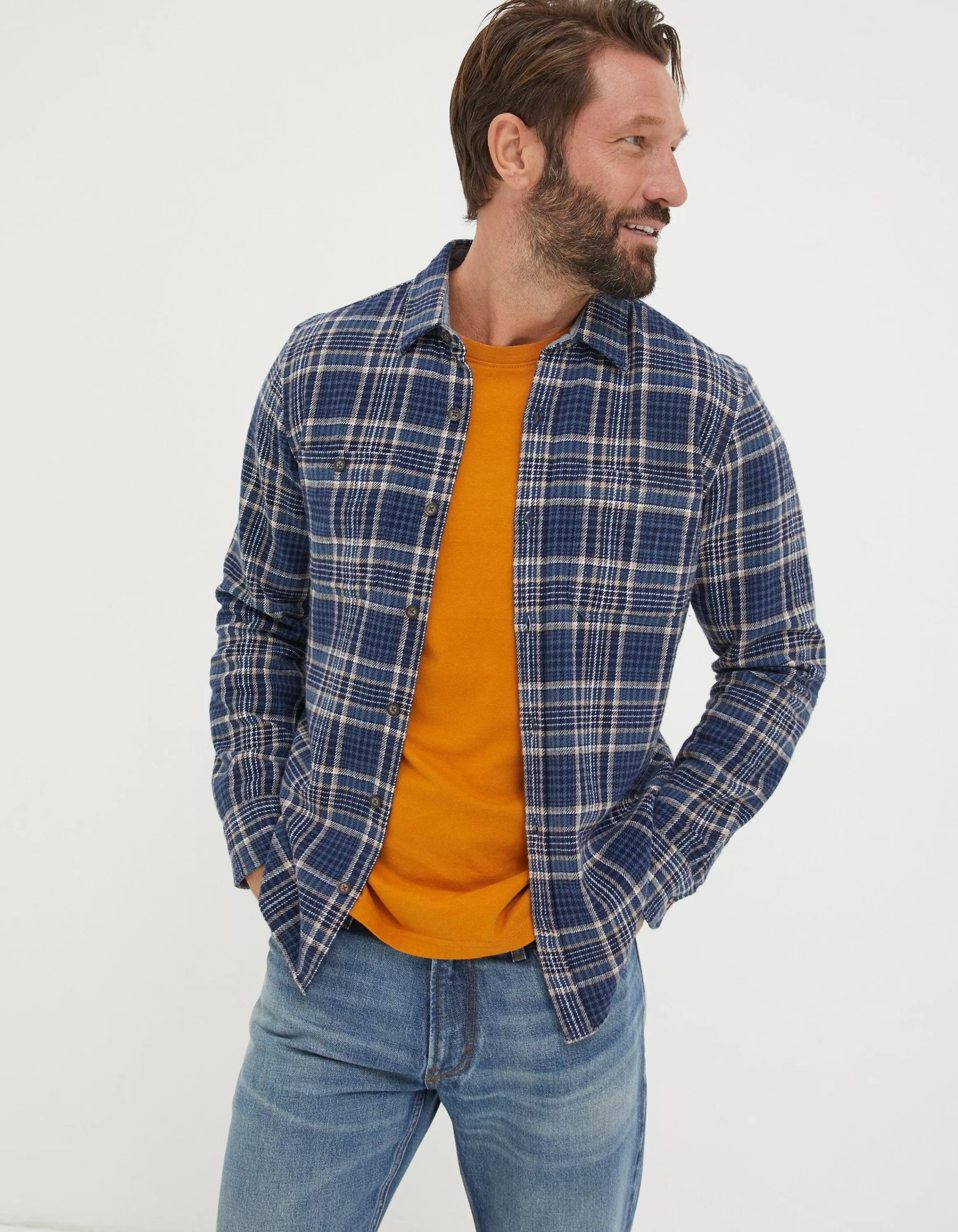 Cheap FatFace Selsey Check Shirt Blue