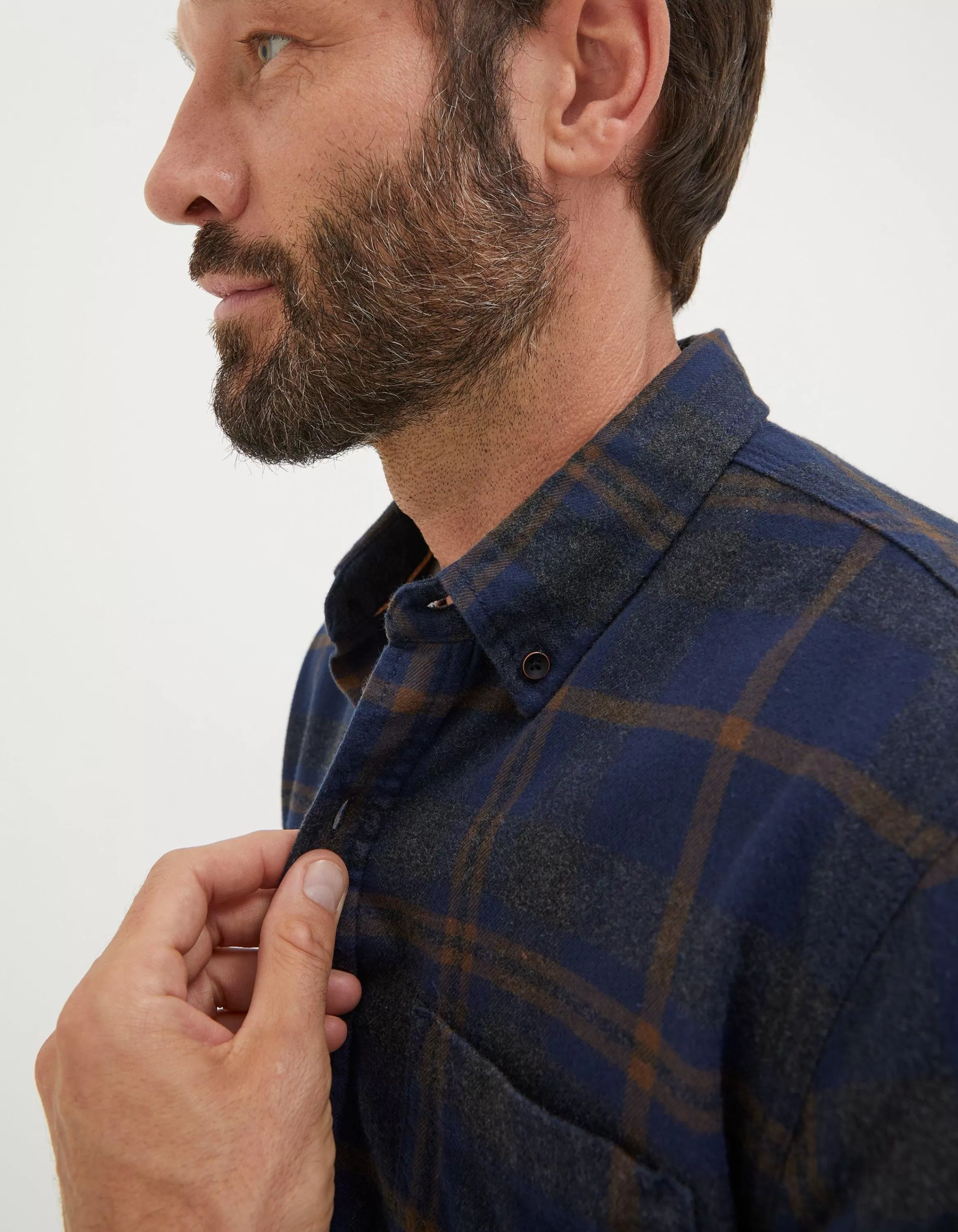 Online FatFace Selwood Check Shirt Navy