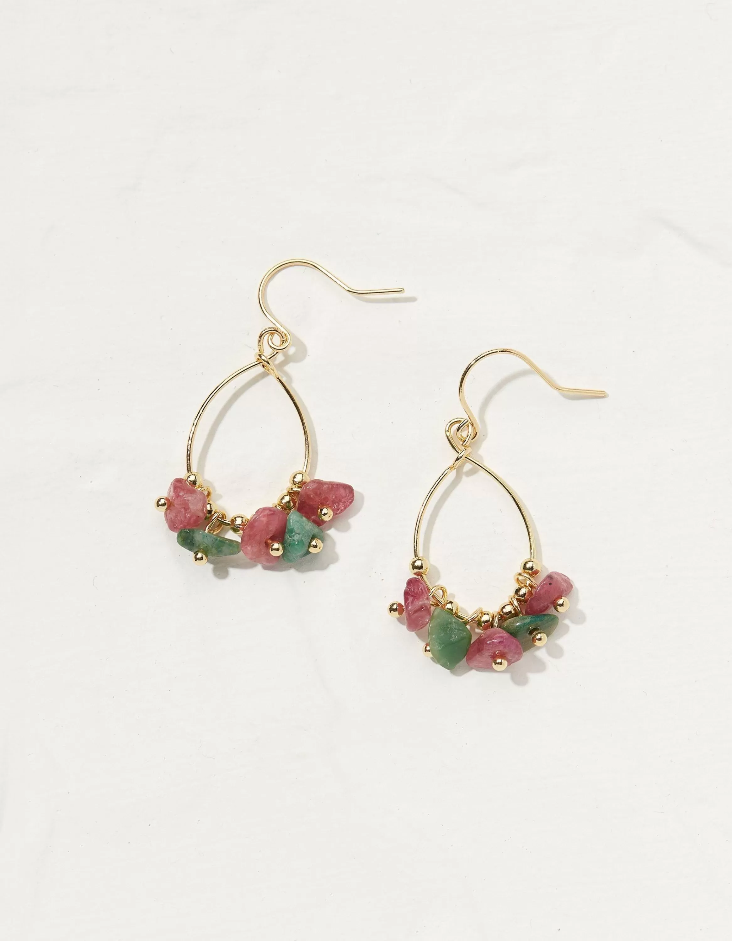 Fashion FatFace Semi Precious Stone Drop Earrings Multi