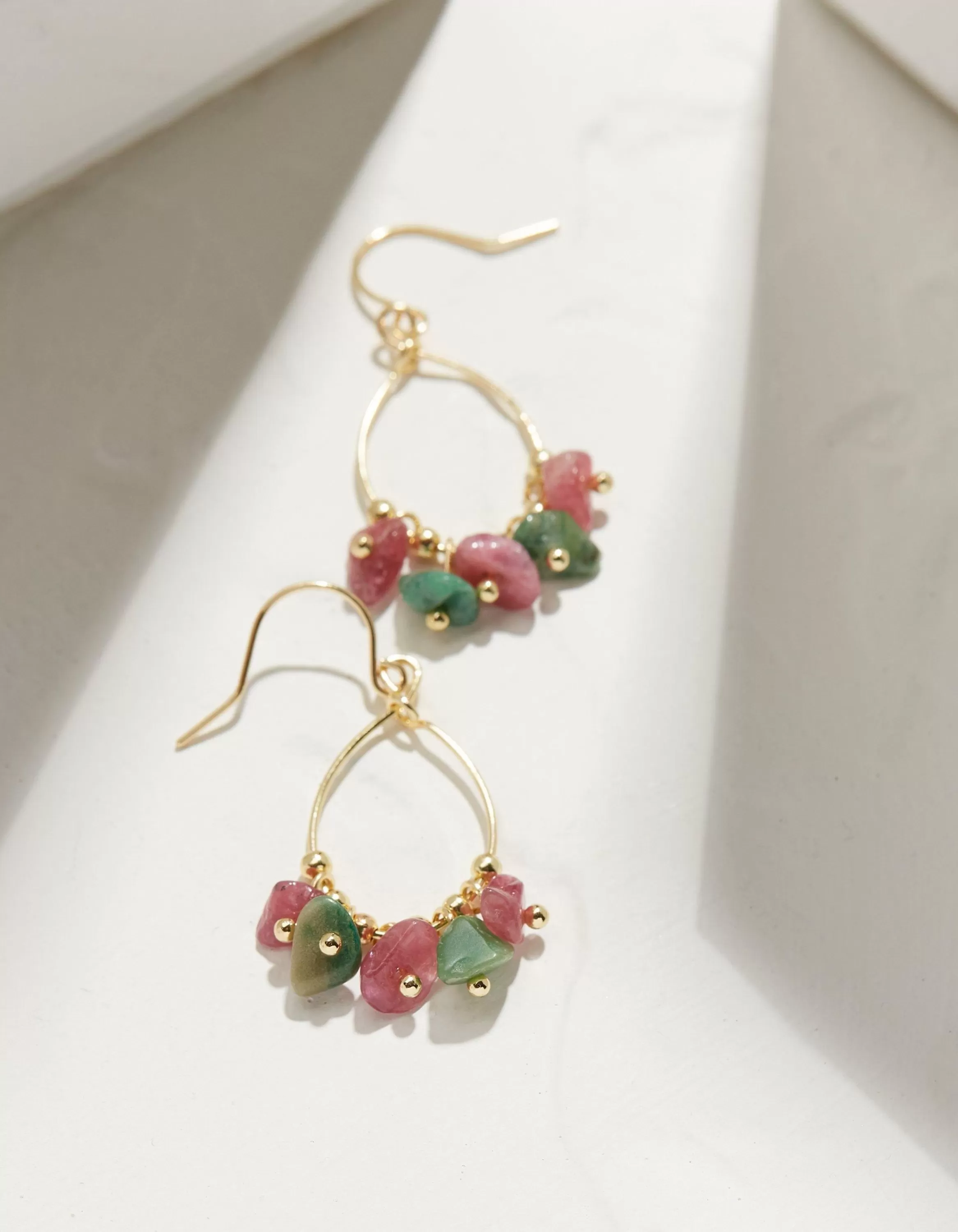 Fashion FatFace Semi Precious Stone Drop Earrings Multi