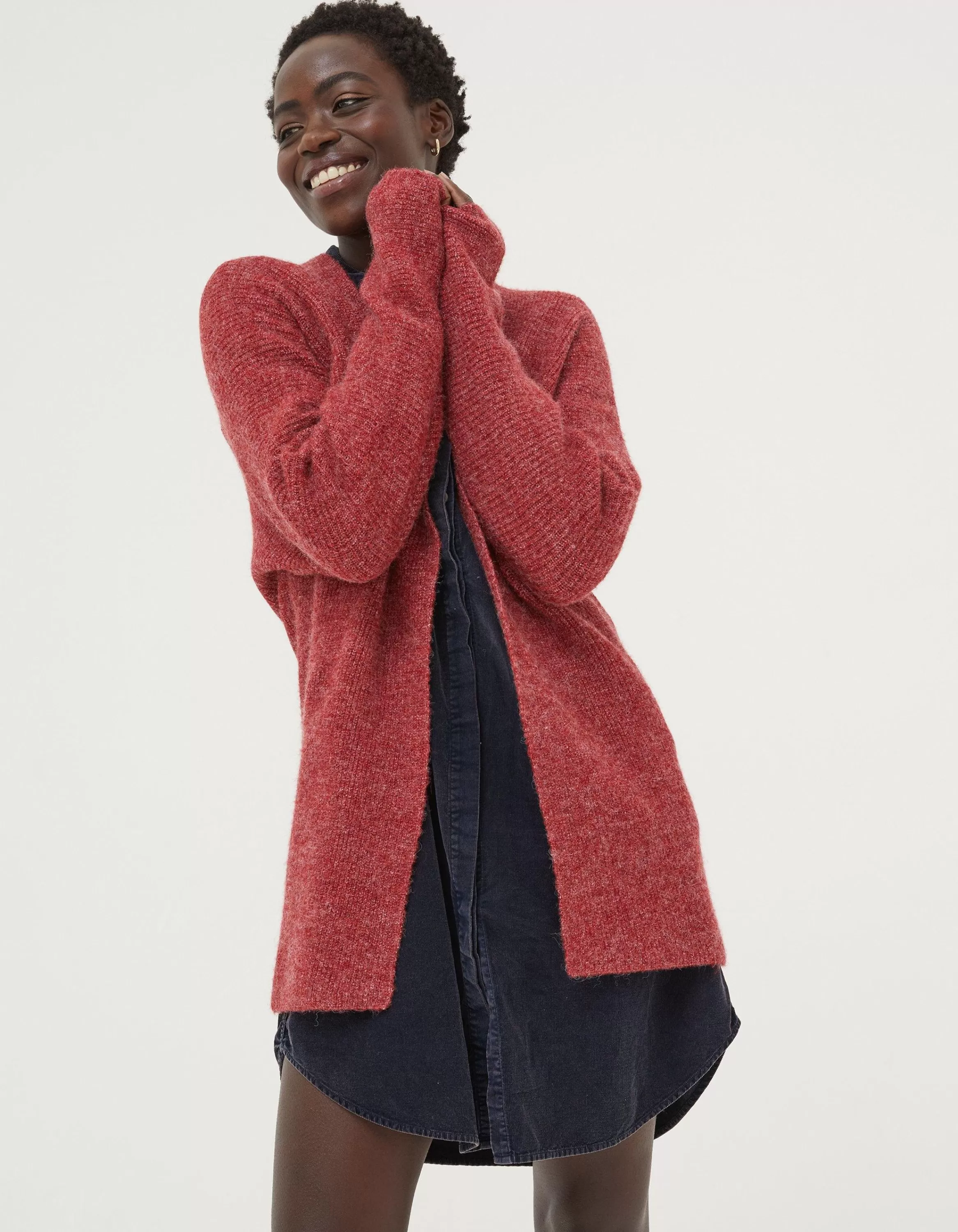 Shop FatFace Sennan Cocoon Cardigan Red