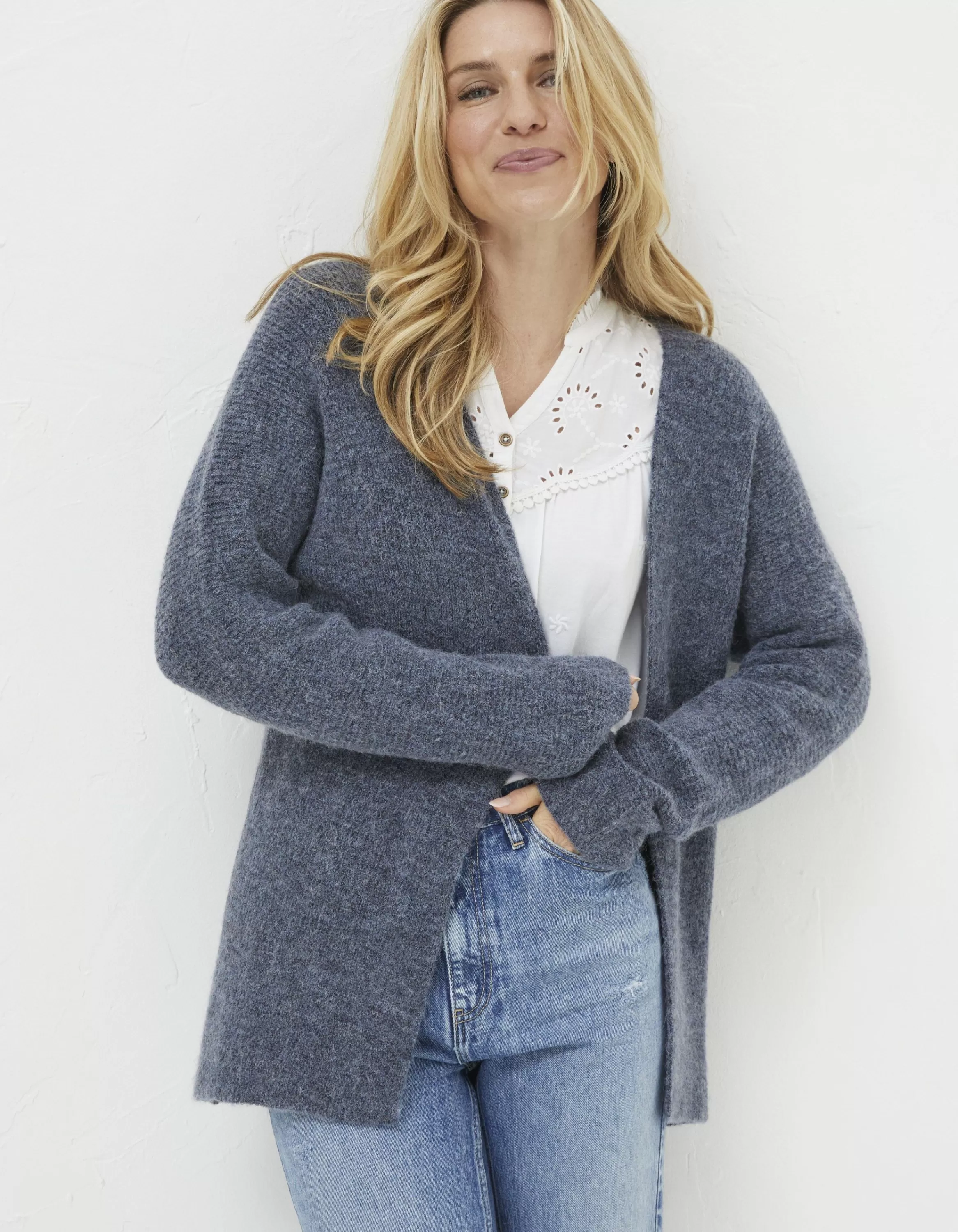 Flash Sale FatFace Sennan Cocoon Cardigan Charcoal Grey