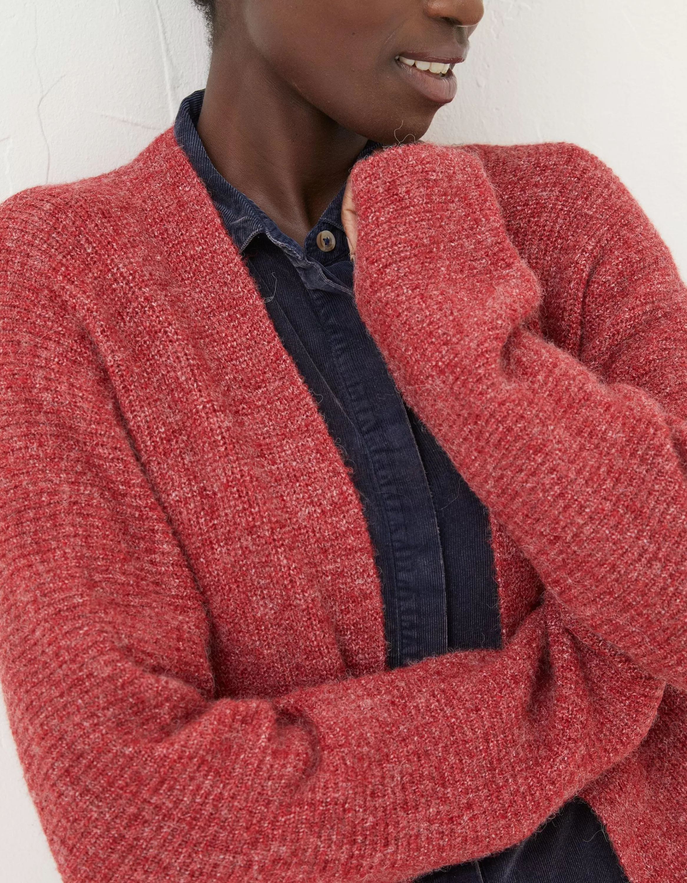 Shop FatFace Sennan Cocoon Cardigan Red