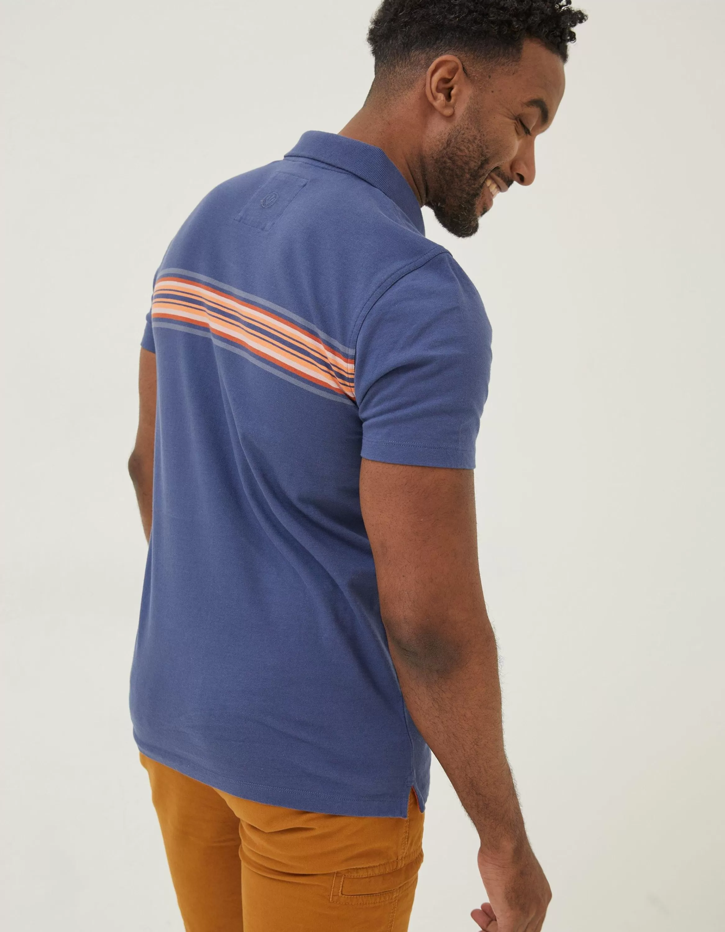 Flash Sale FatFace Sennen Chest Stripe Polo Washed Navy