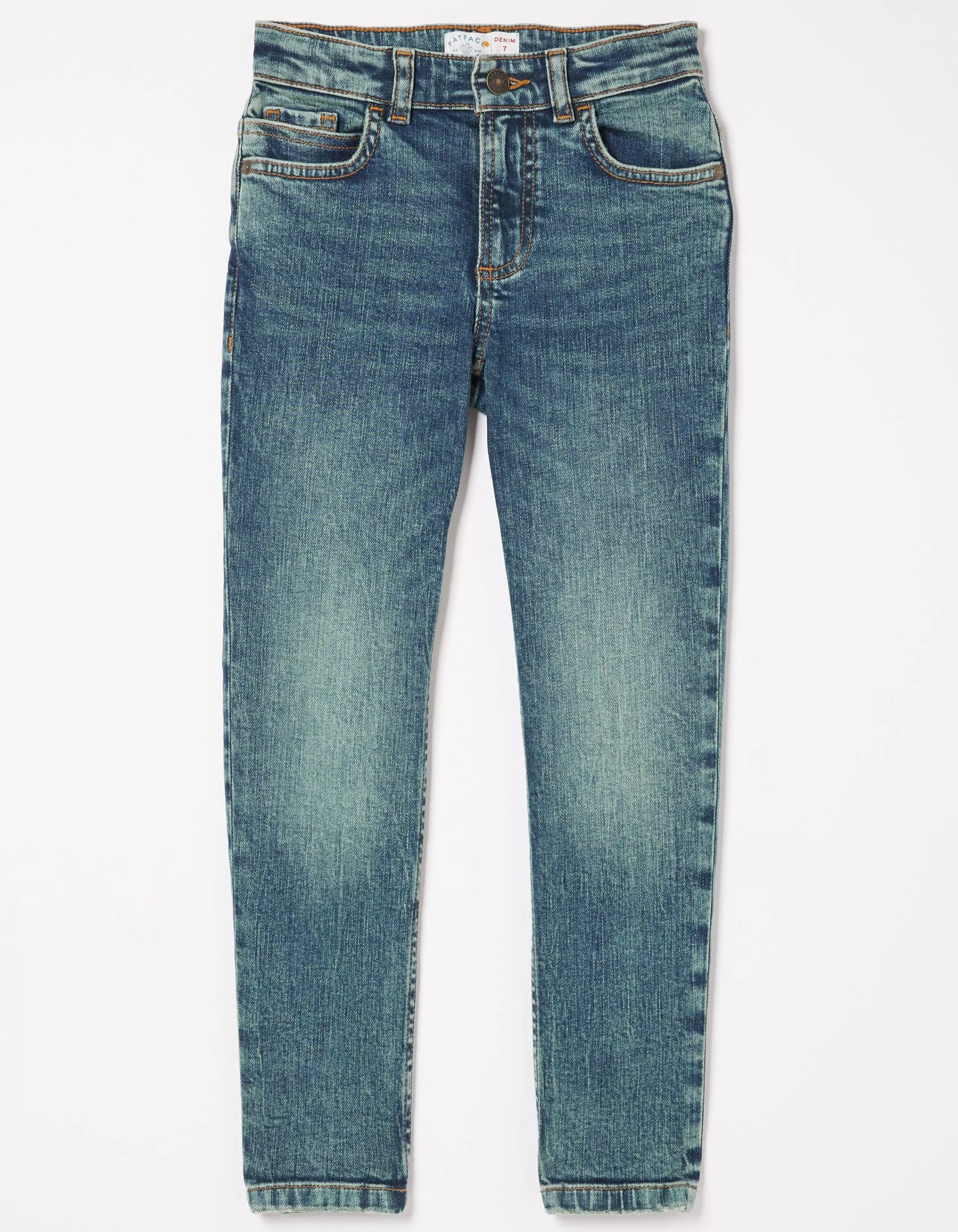 Shop FatFace Seth Slim Washed Jeans Denim Blue