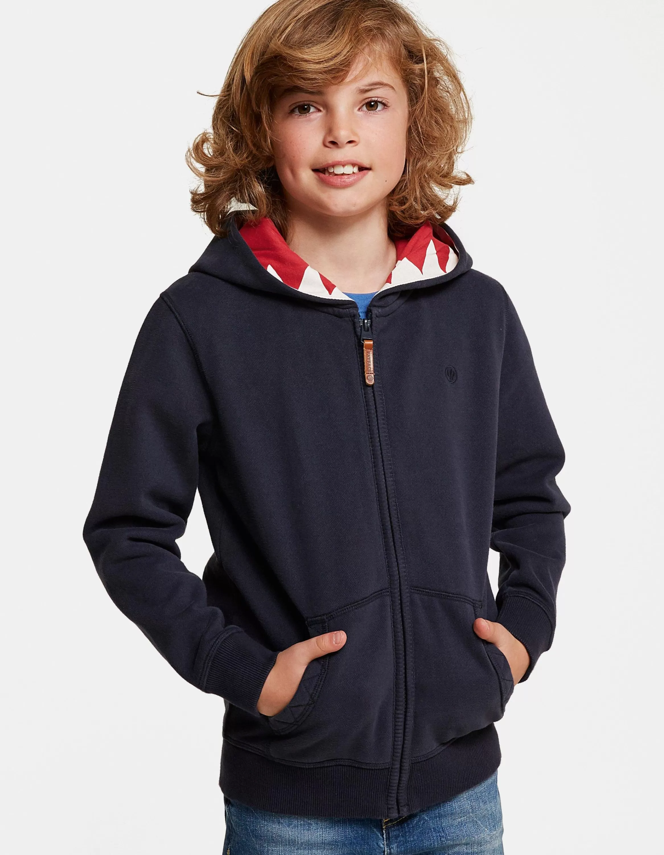 Best Sale FatFace Shark Tooth Hoodie Navy