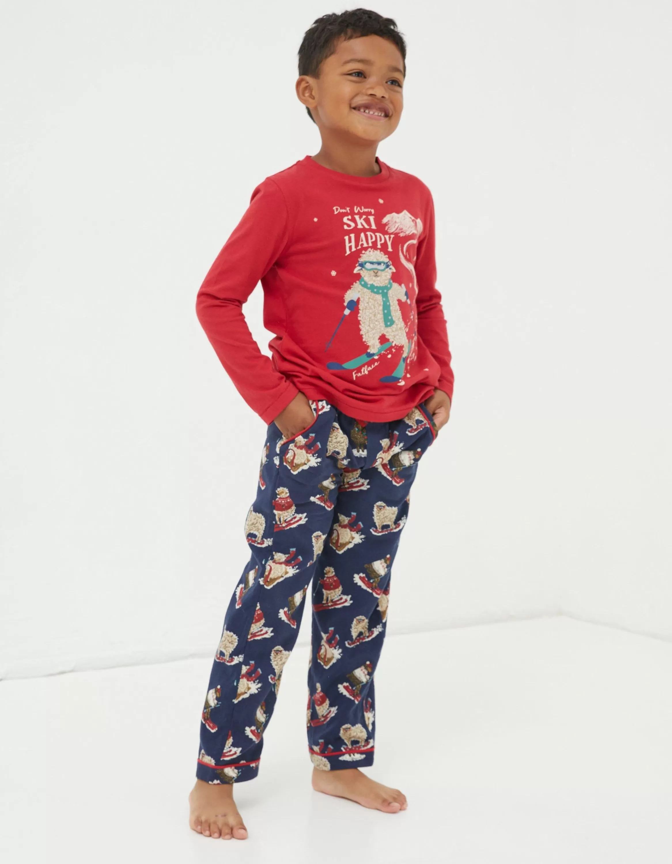 Shop FatFace Shelter Stevie Sheep Pyjama Set Navy