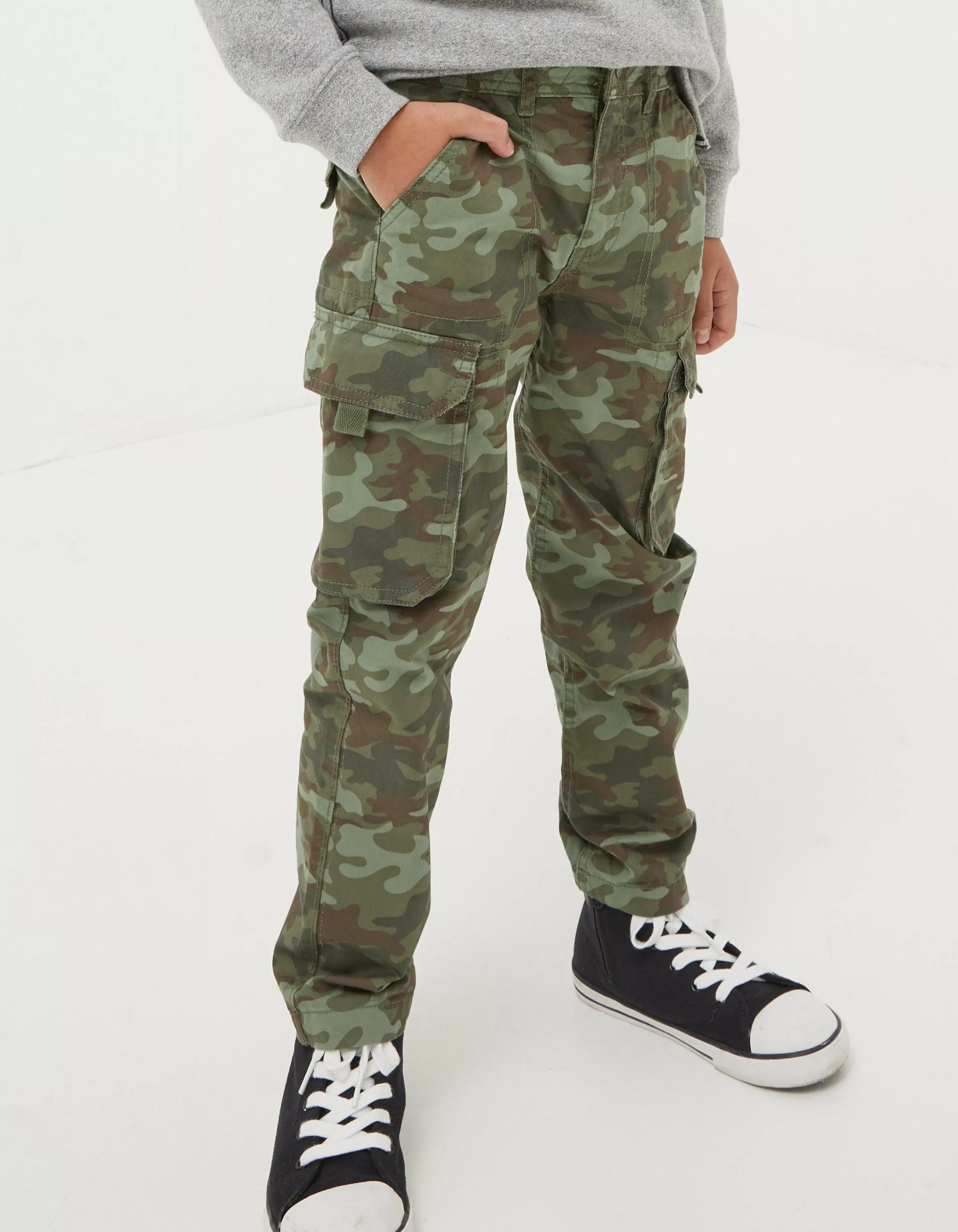 Outlet FatFace Shipton Camo Cargo Trousers Khaki Green