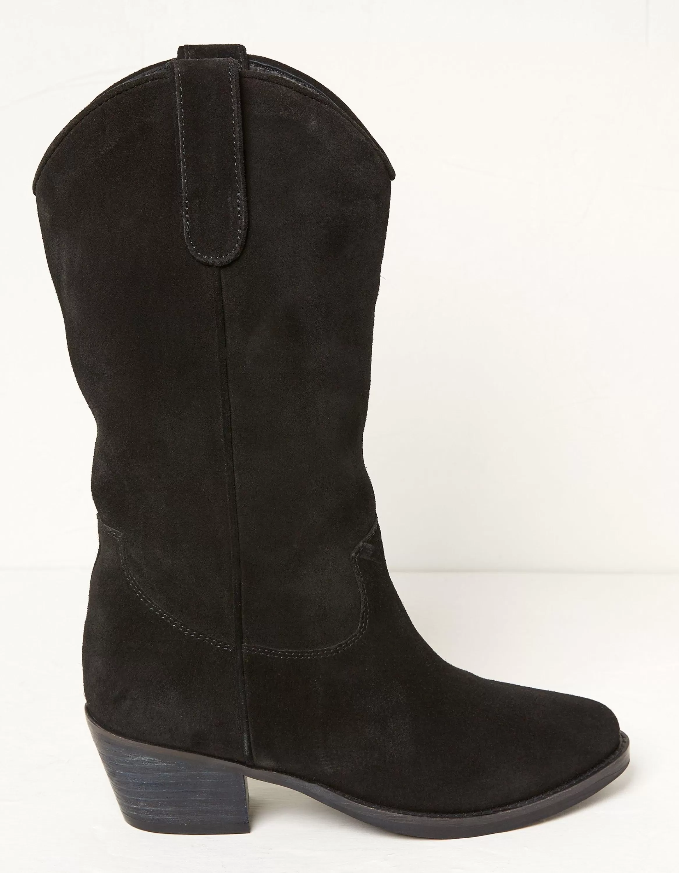 Shop FatFace Sierra Western Mid Length Boot Black