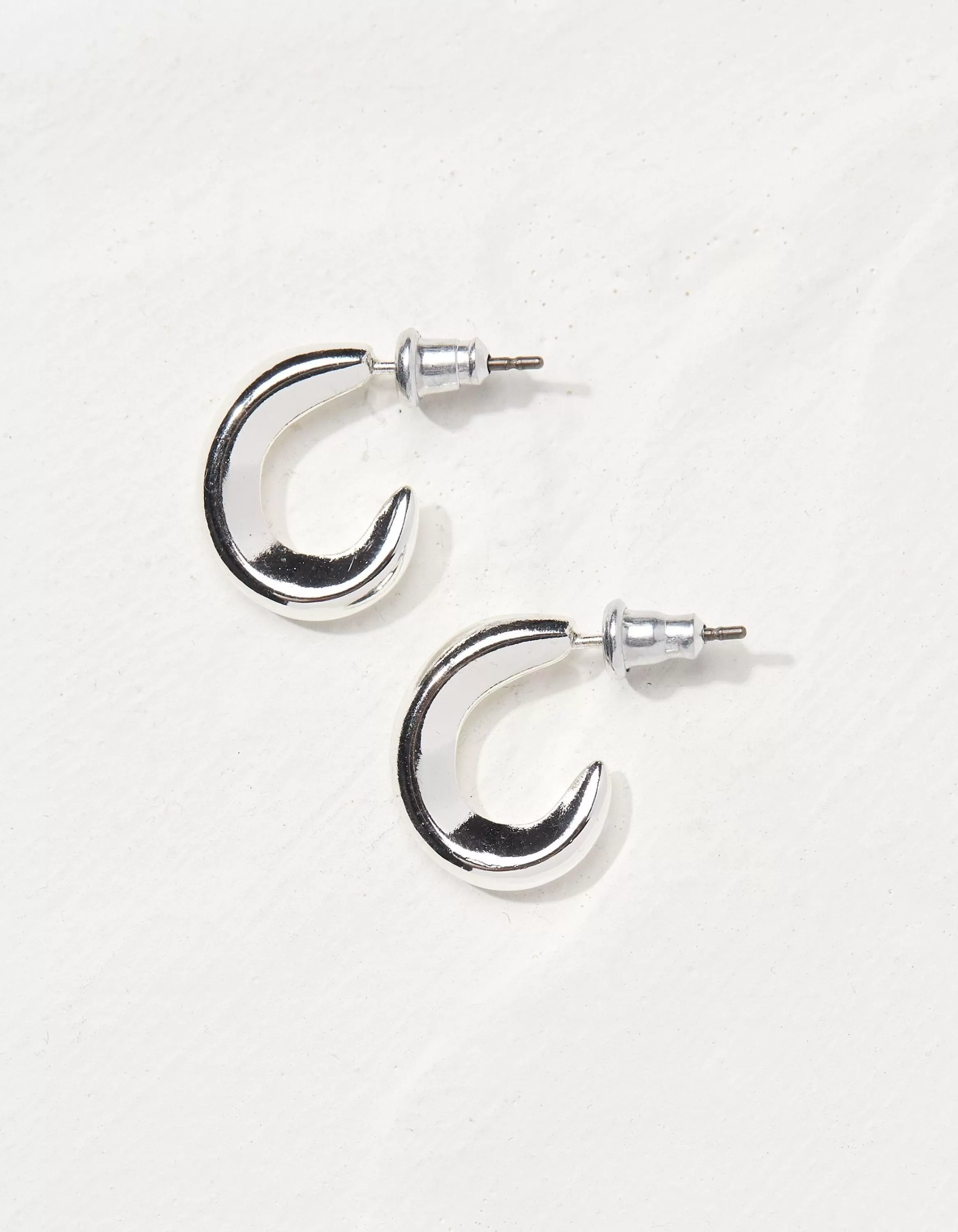 Cheap FatFace Simple Huggy Hoop Earrings Silver