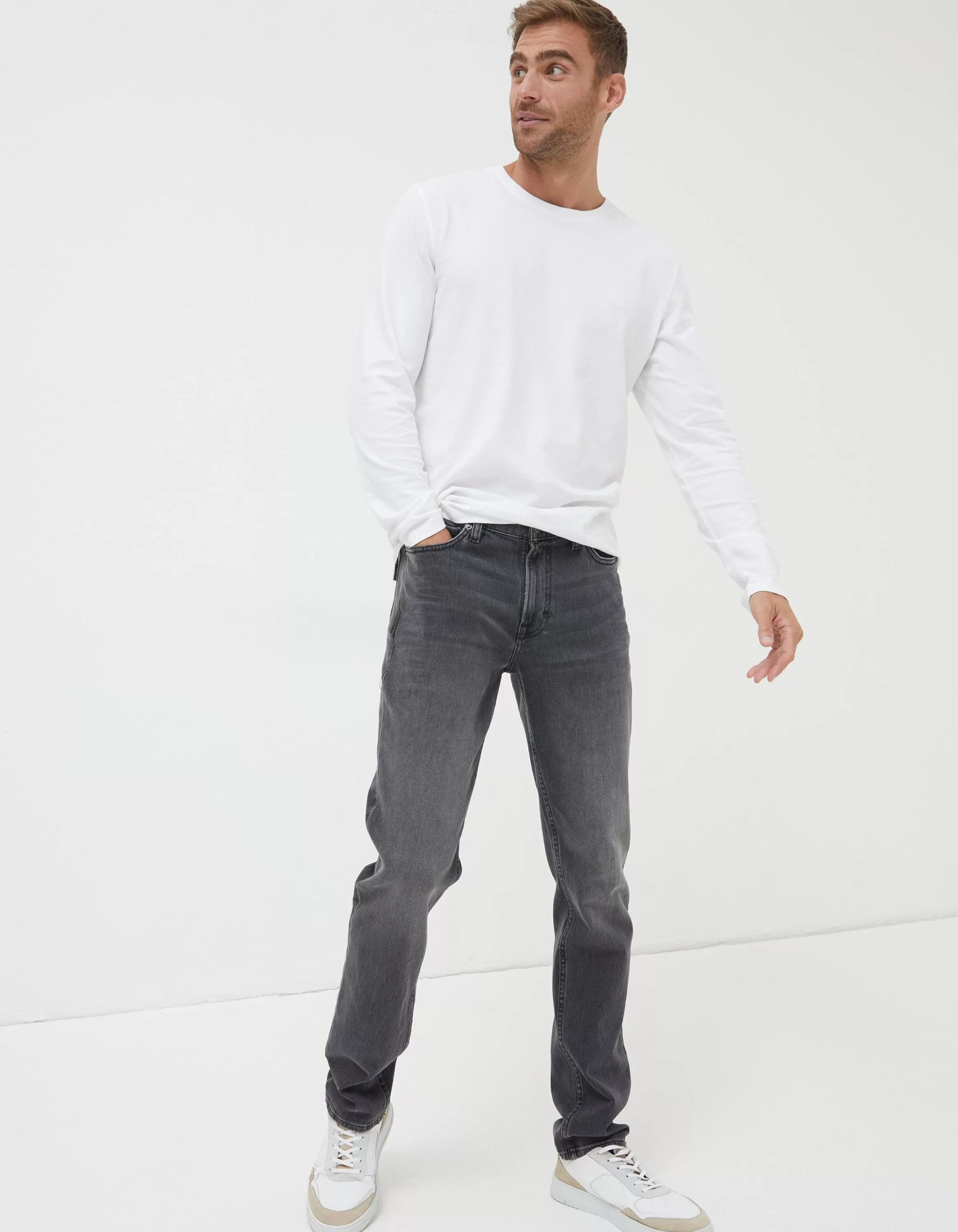 Discount FatFace Slim Fit Jeans Washed Grey