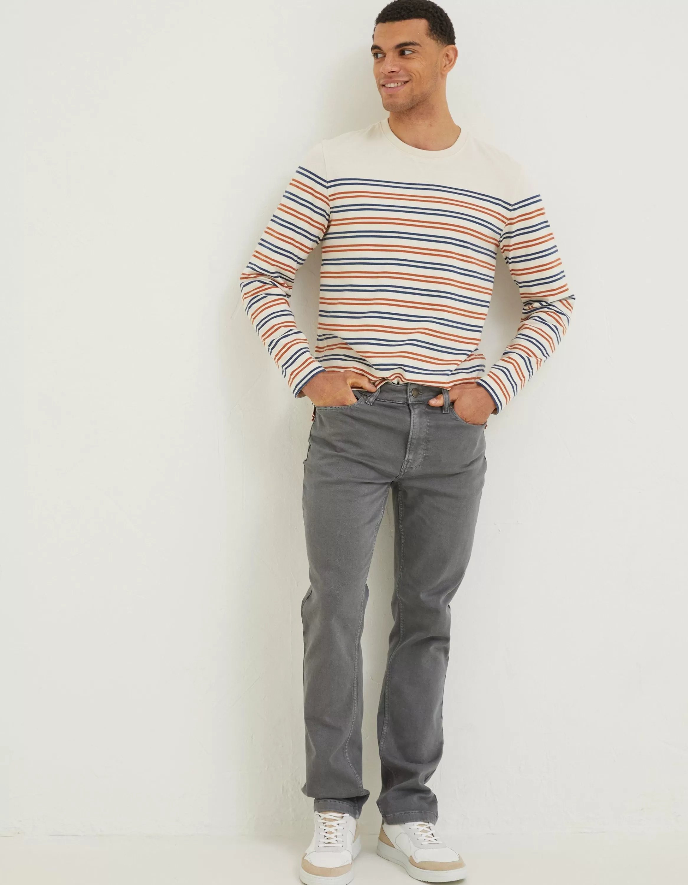 Discount FatFace Slim Salcombe Trousers Grey