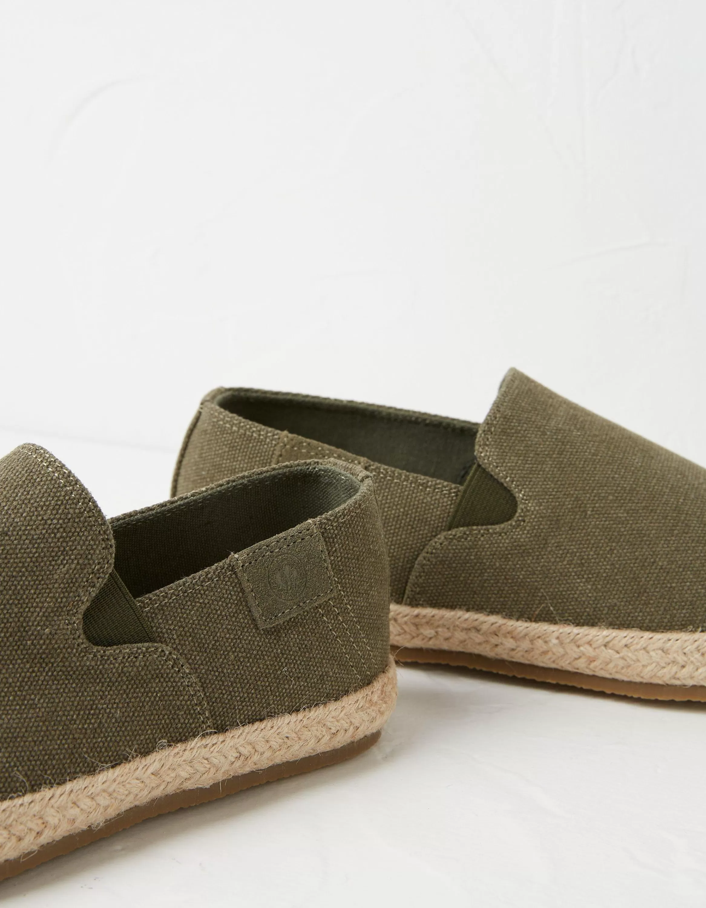 Hot FatFace Slip On Espadrilles Khaki Green