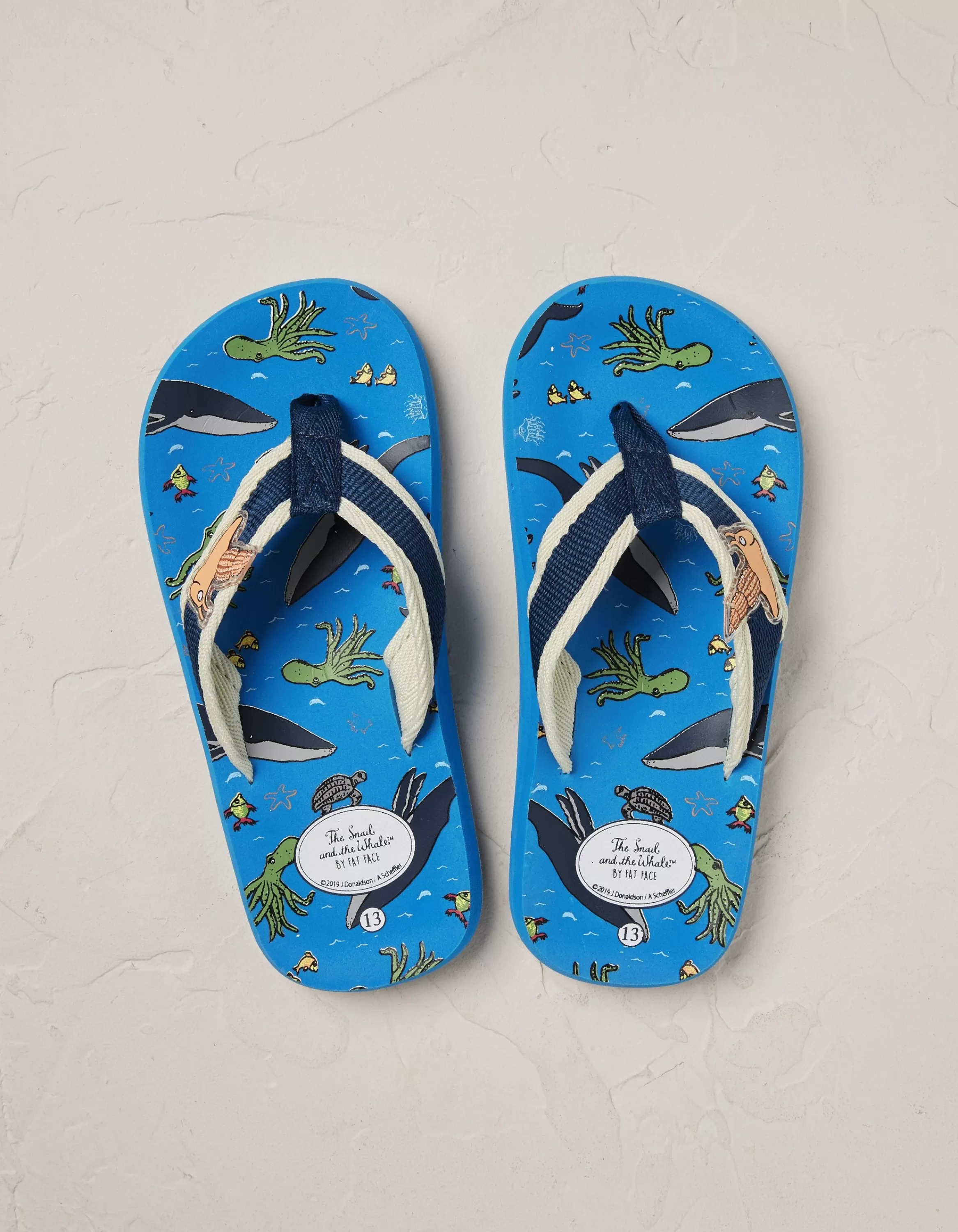 Discount FatFace Snail And The Whale Flip Flops Navy