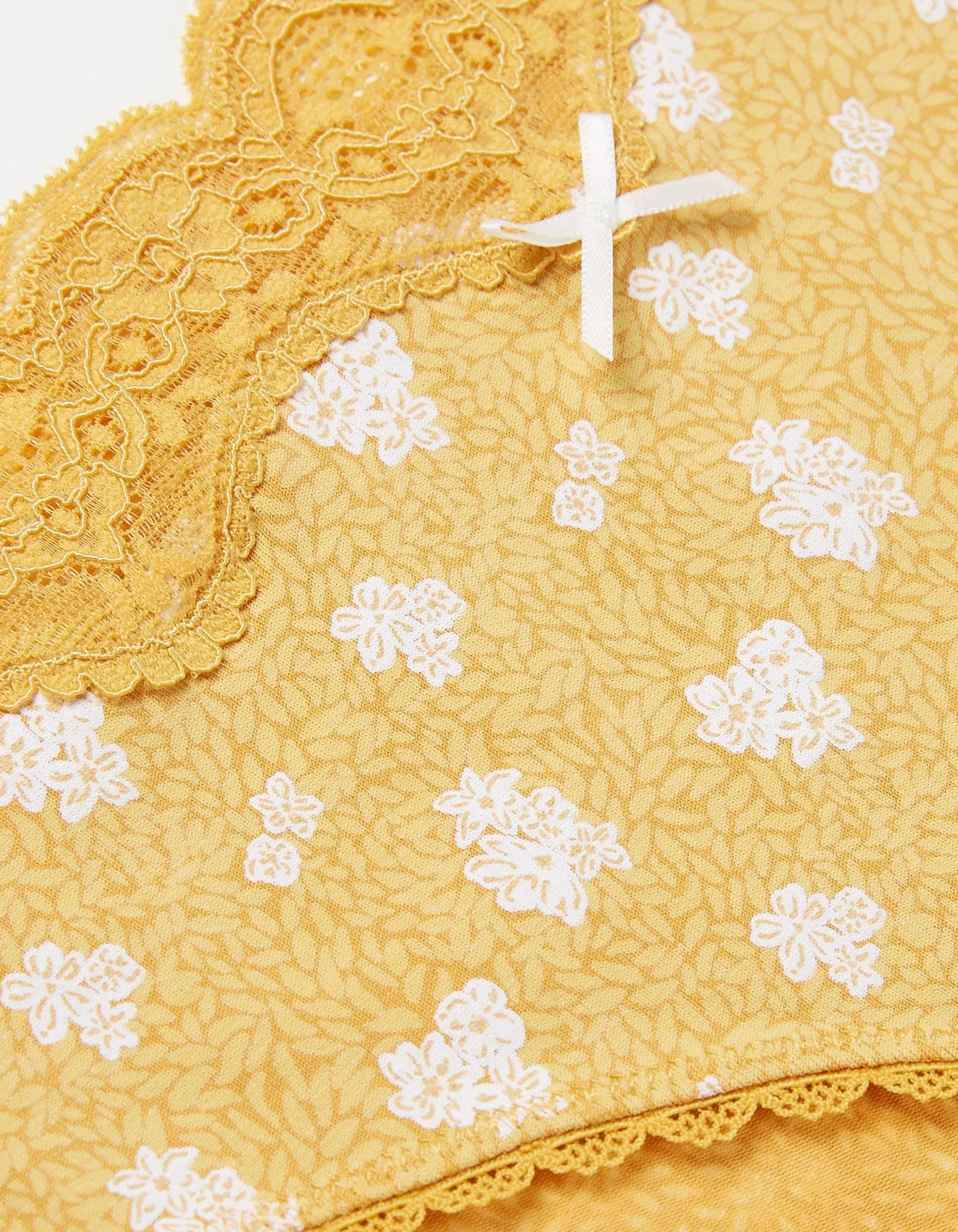 Store FatFace Sophia Floral Mini Knickers Mustard Yellow