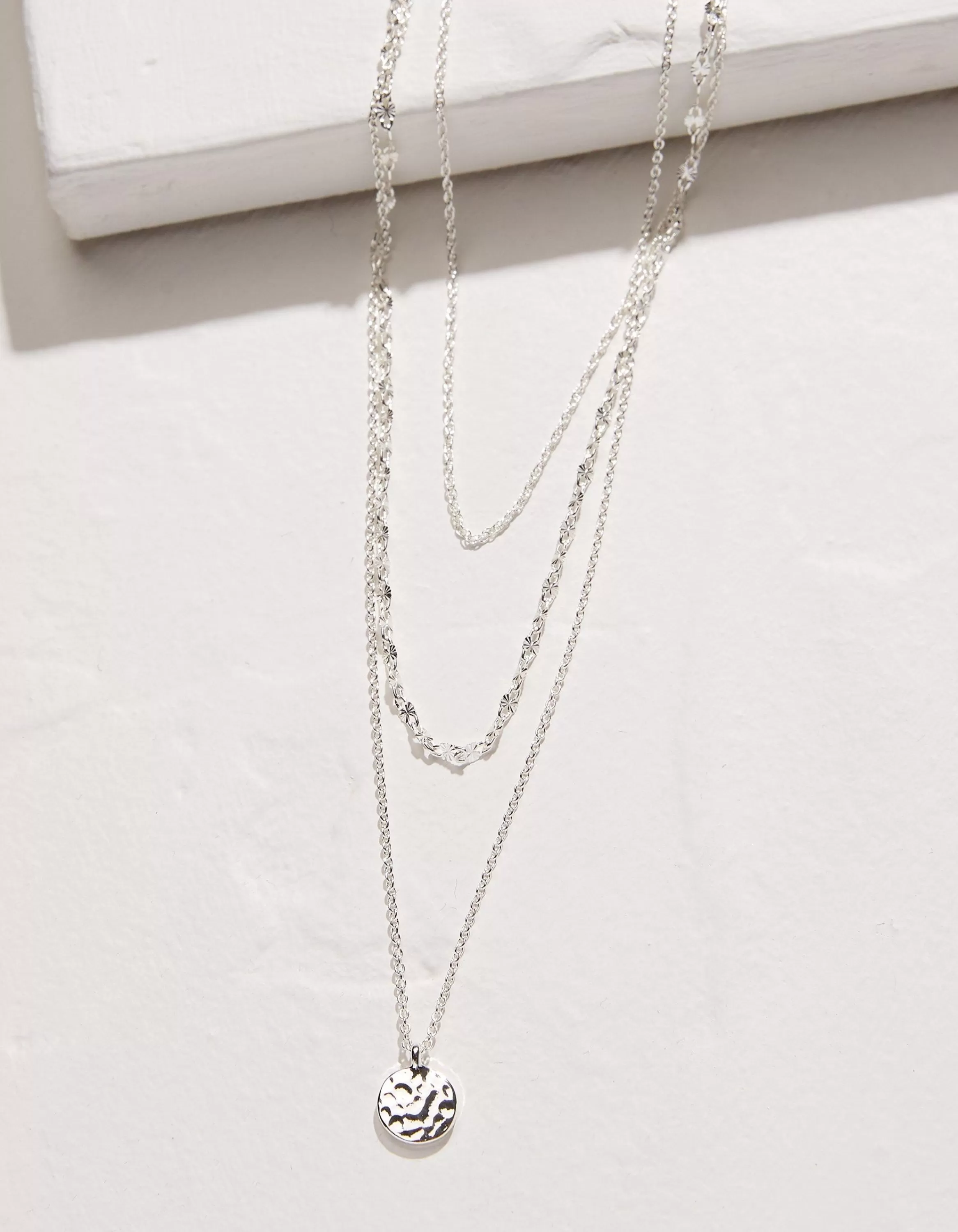 Sale FatFace Stacked Necklace Silver