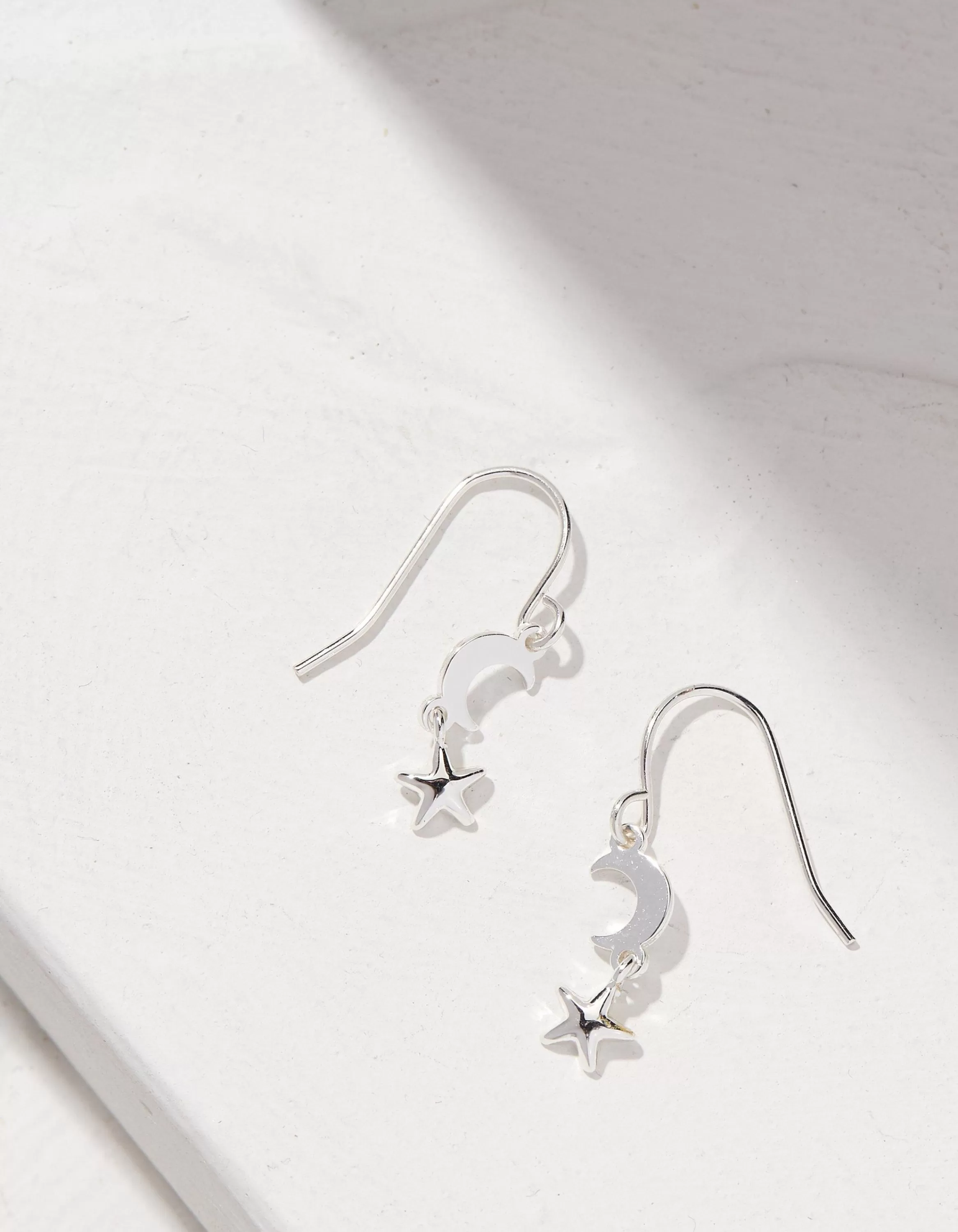 Cheap FatFace Star And Moon Charm Earrings Silver