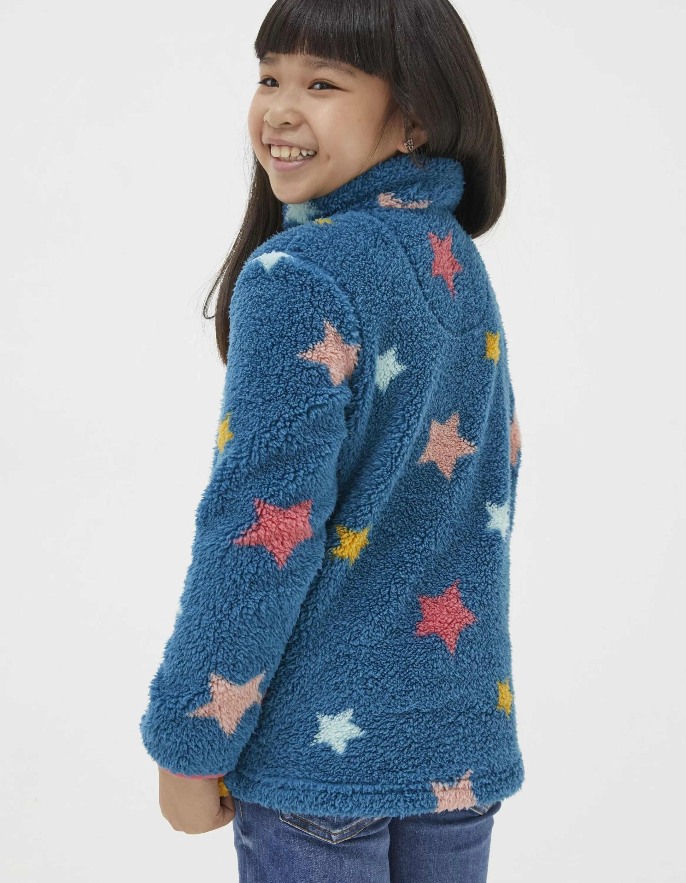 Cheap FatFace Star Fleece Half Neck Sweatshirt Teal Green