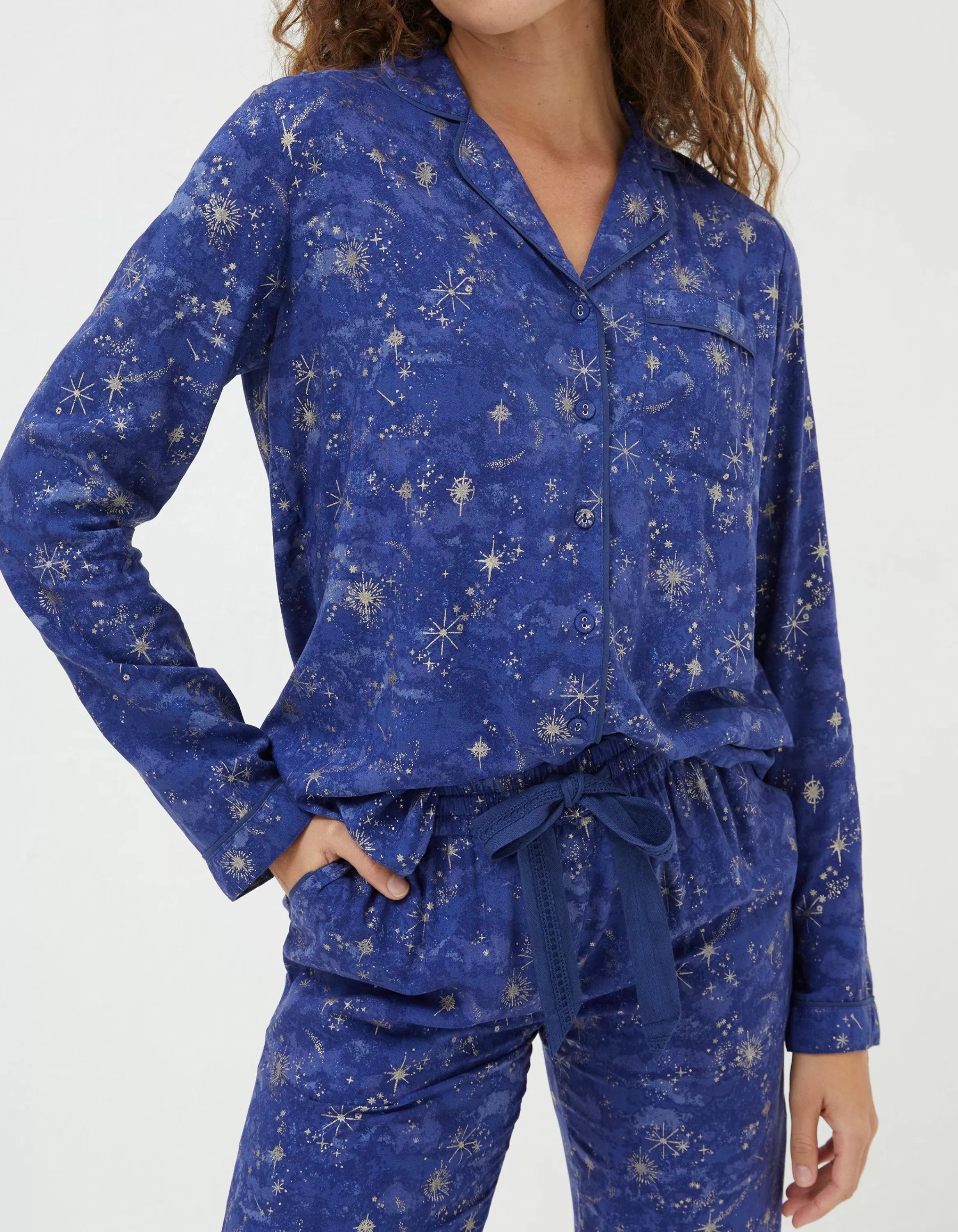 Cheap FatFace Star Print Pyjamas Gift Box Set Navy