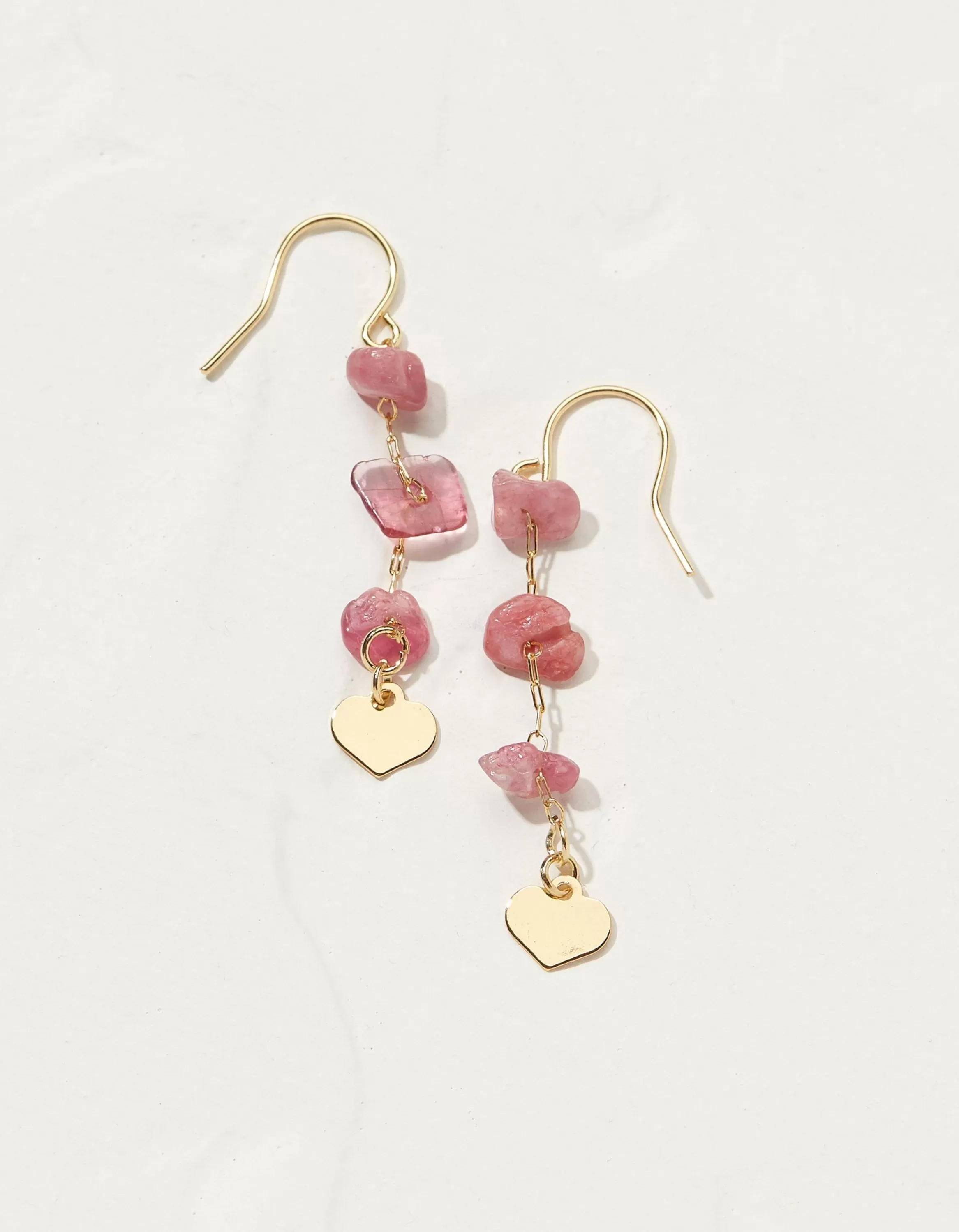 Store FatFace Stone And Heart Earrings Pink