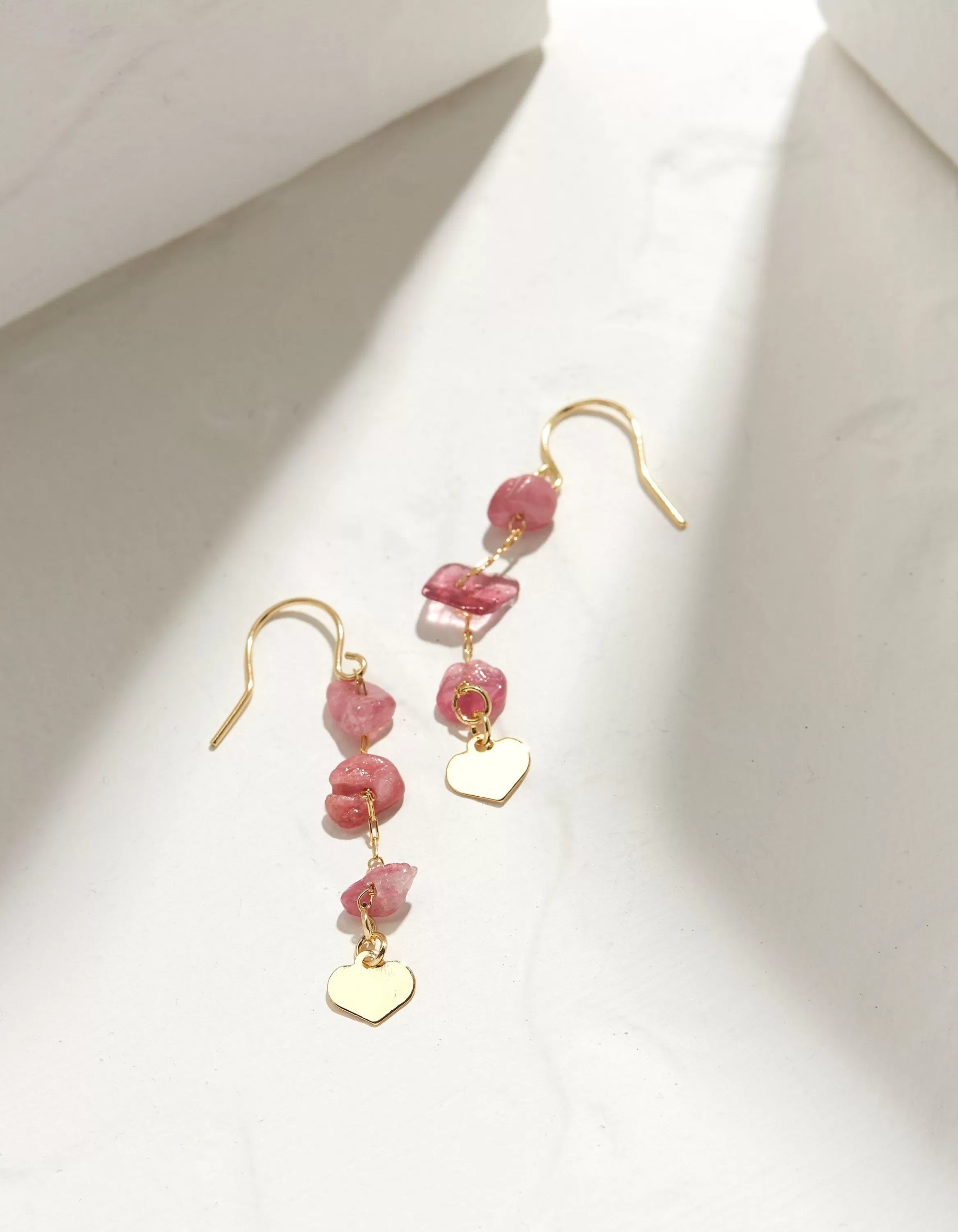 Store FatFace Stone And Heart Earrings Pink