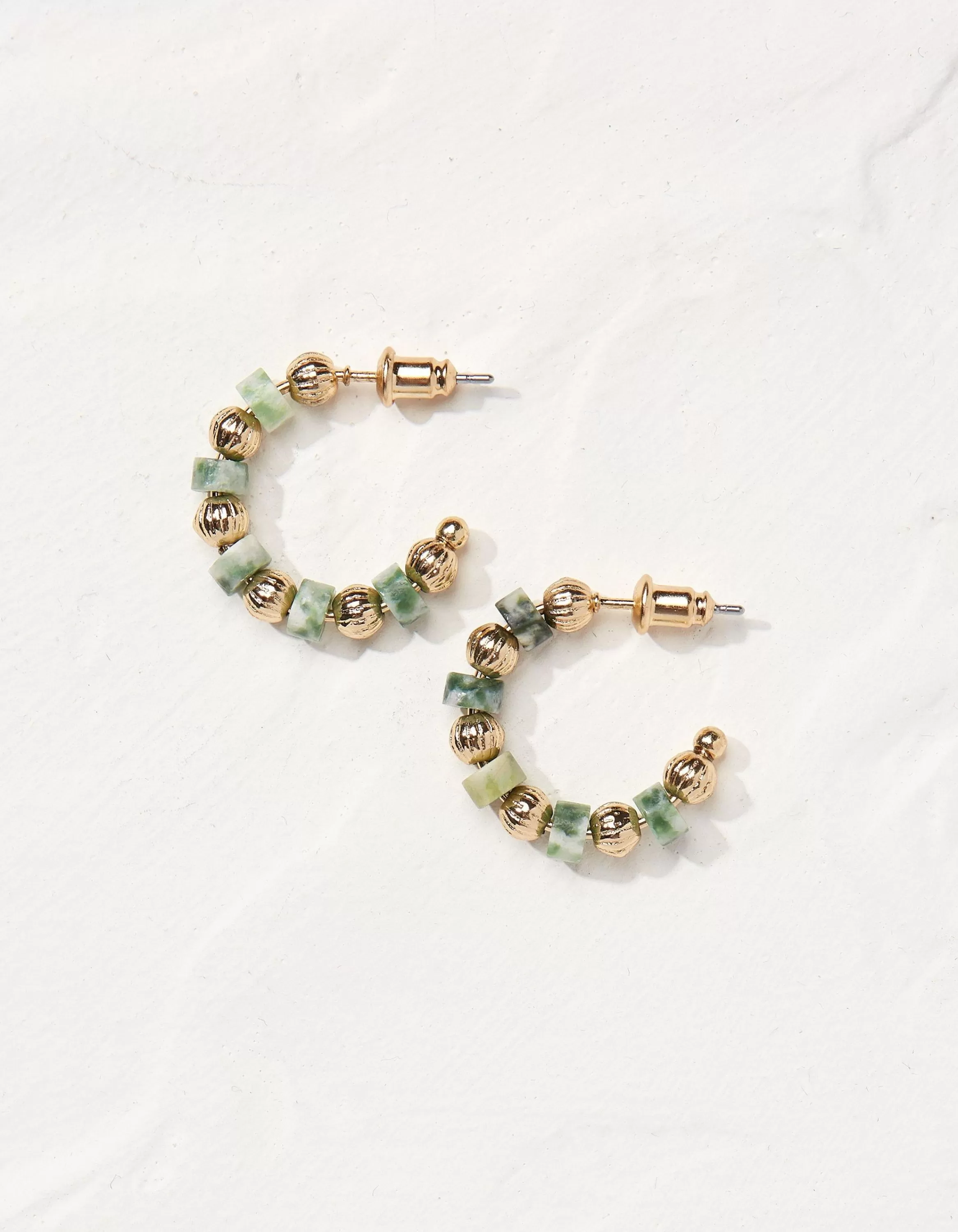 Cheap FatFace Stone Hoop Earrings Green