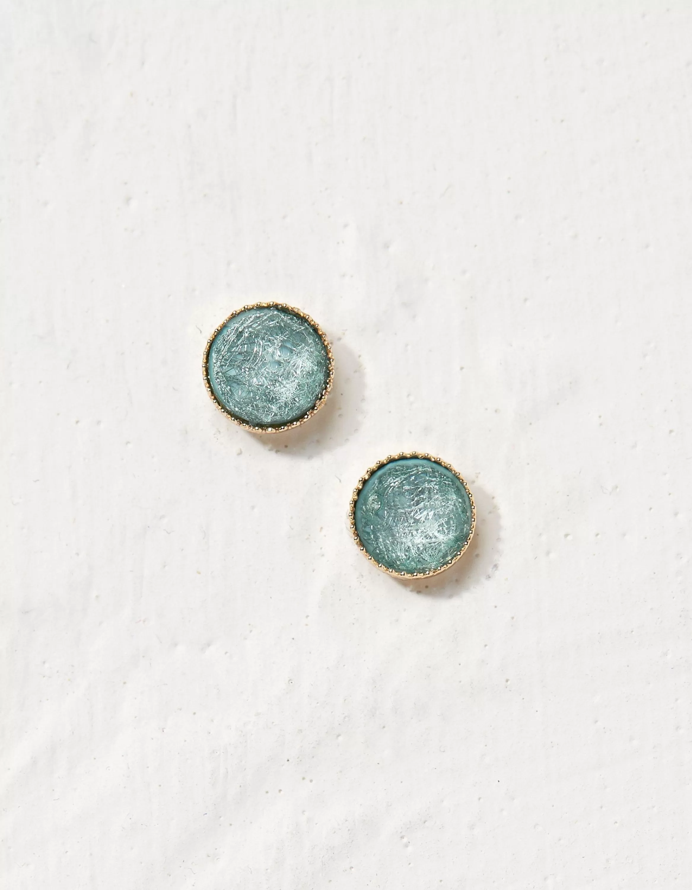 Fashion FatFace Stone Stud Earrings Green