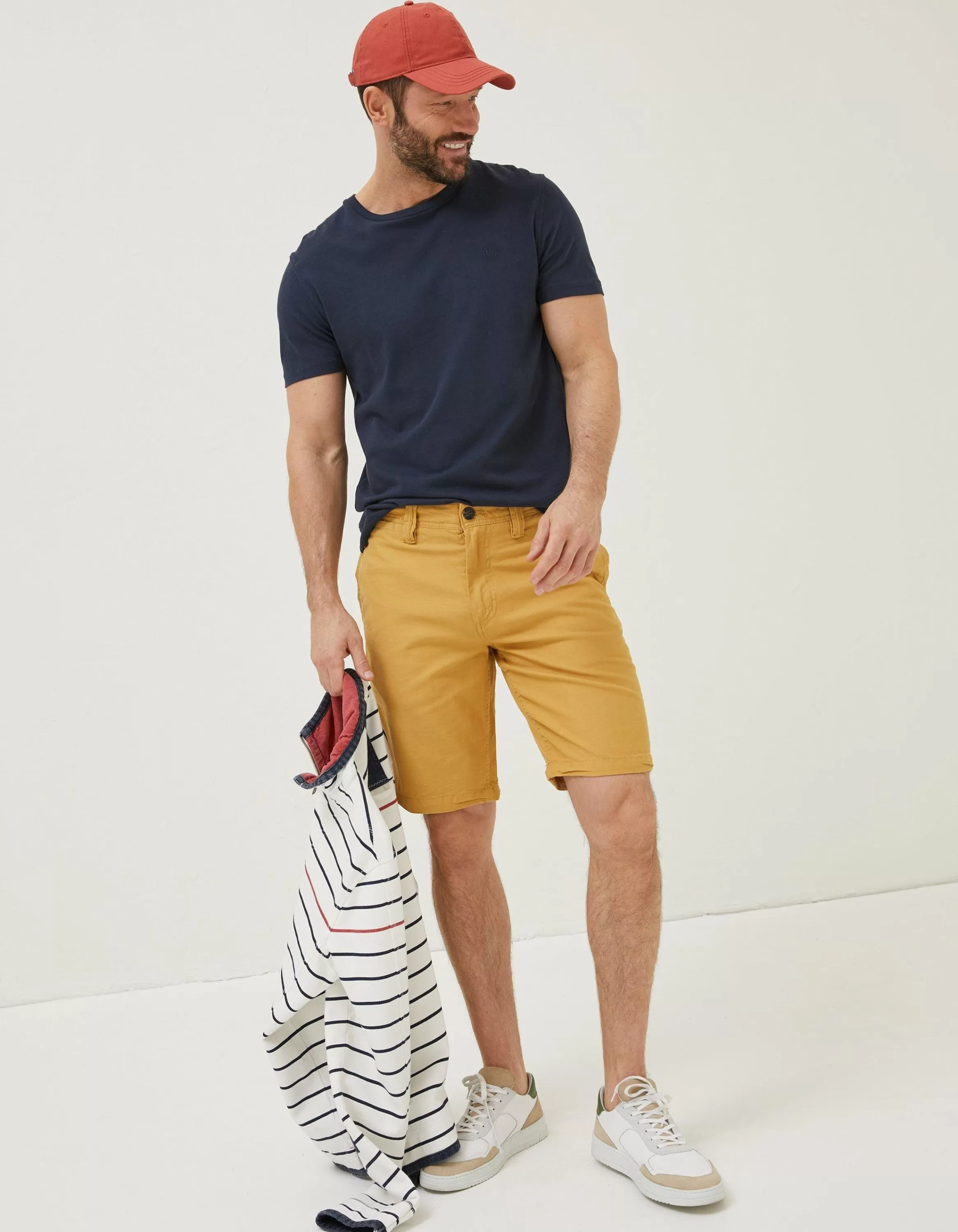 Outlet FatFace Stow Flat Front Shorts Golden Yellow