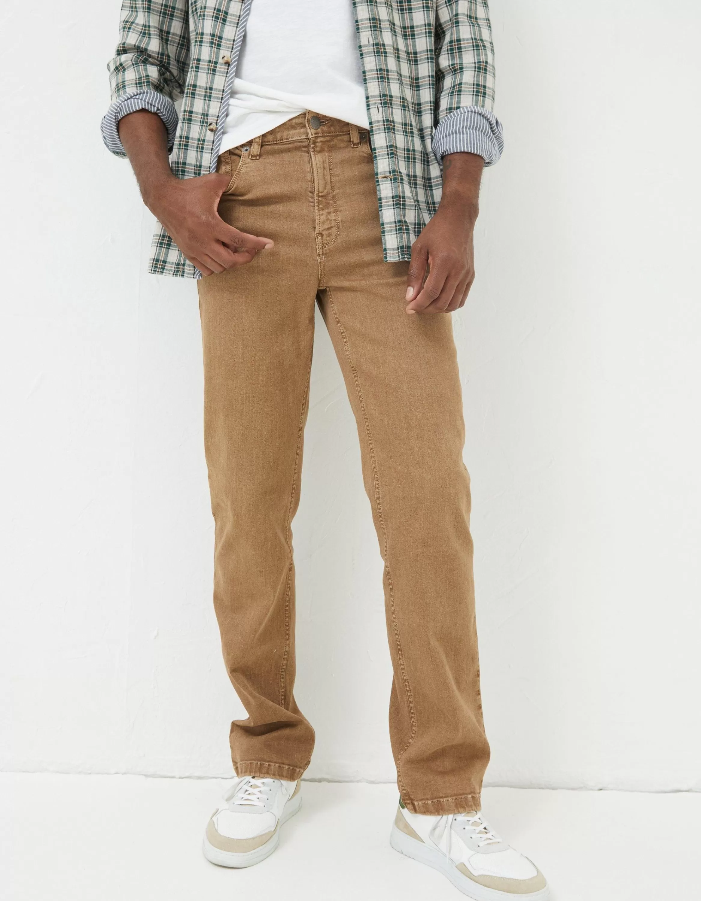 Clearance FatFace Straight 5 Pocket Jeans Tan