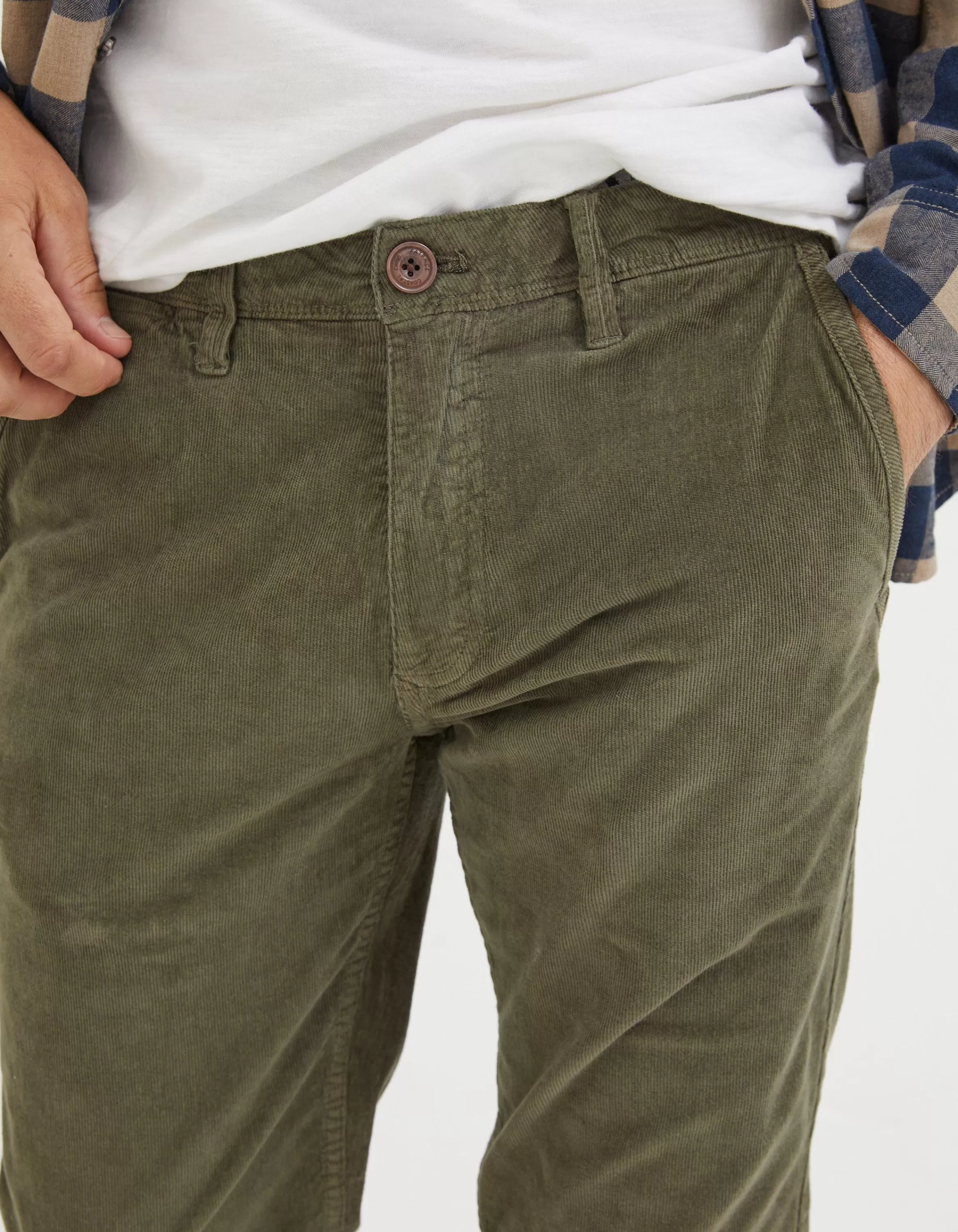 Best Sale FatFace Straight Cord Trousers Khaki Green