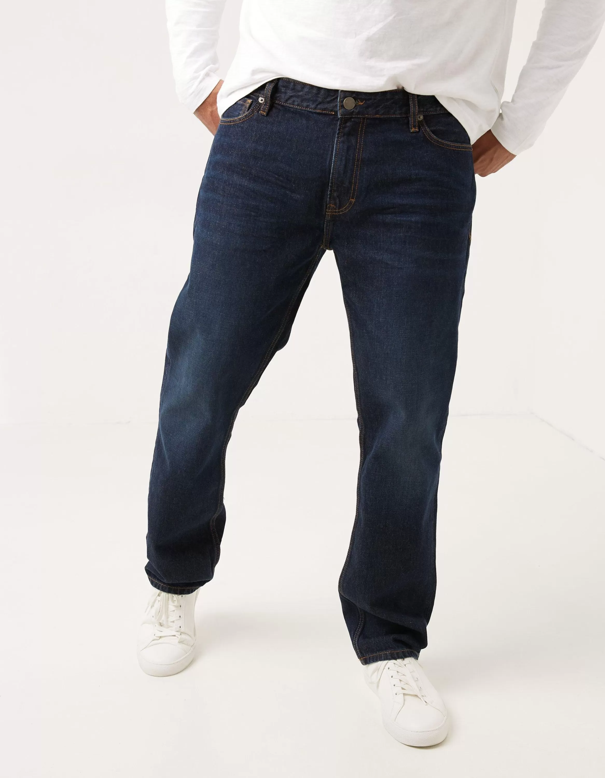 Best Sale FatFace Straight Dark Vintage Wash Jeans Denim