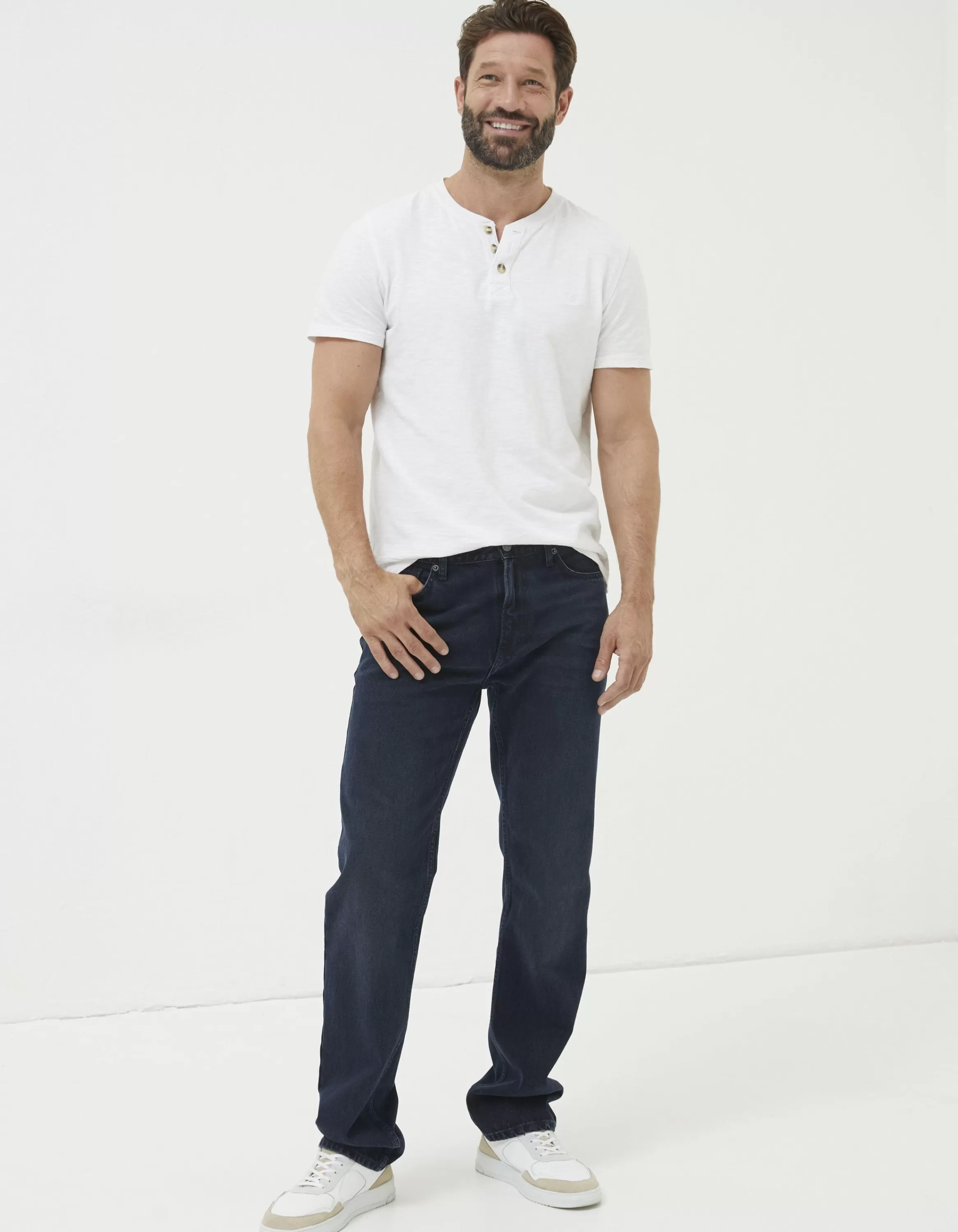 Online FatFace Straight Fit Jeans Dark Denim