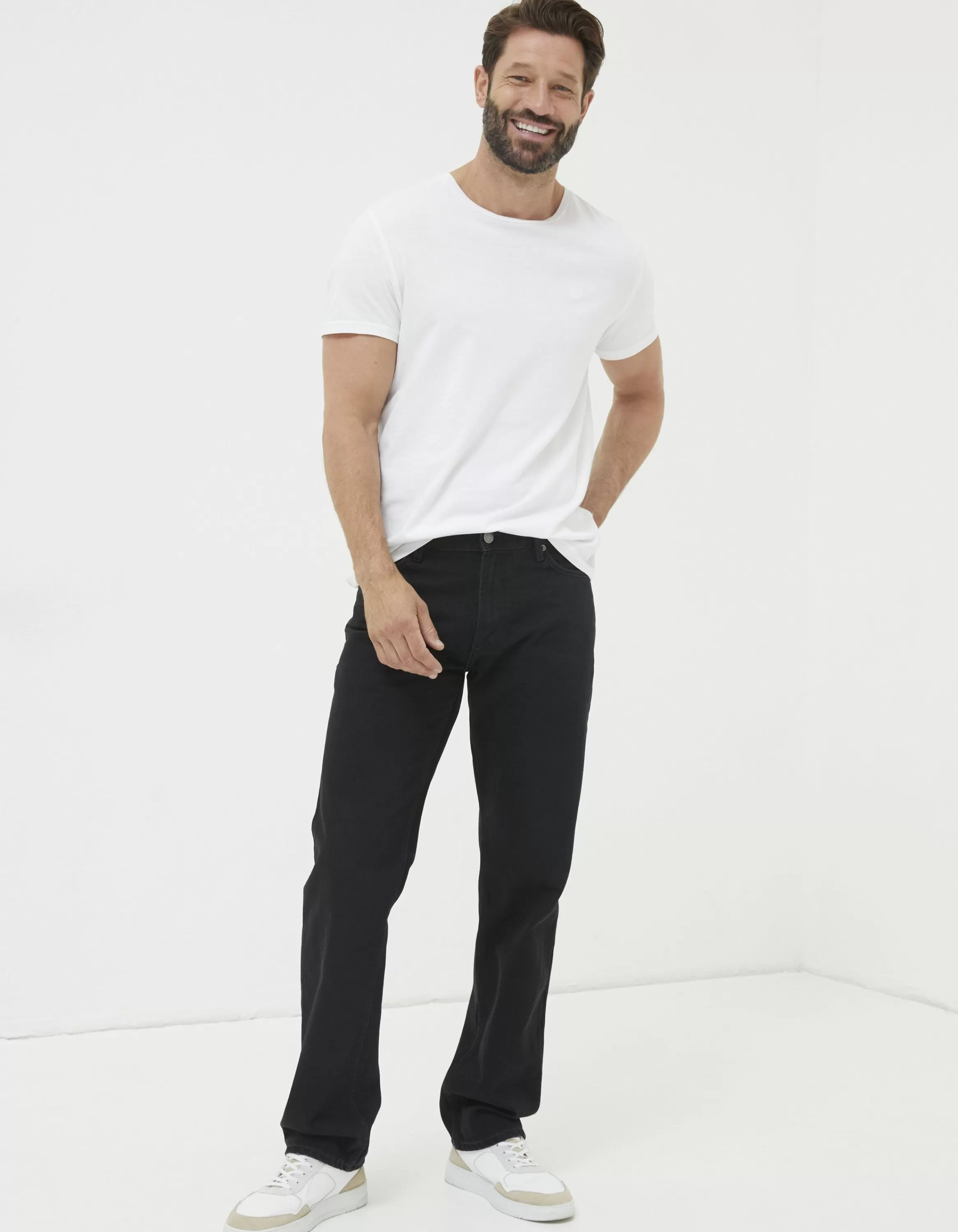 Outlet FatFace Straight Fit Jeans Washed Black