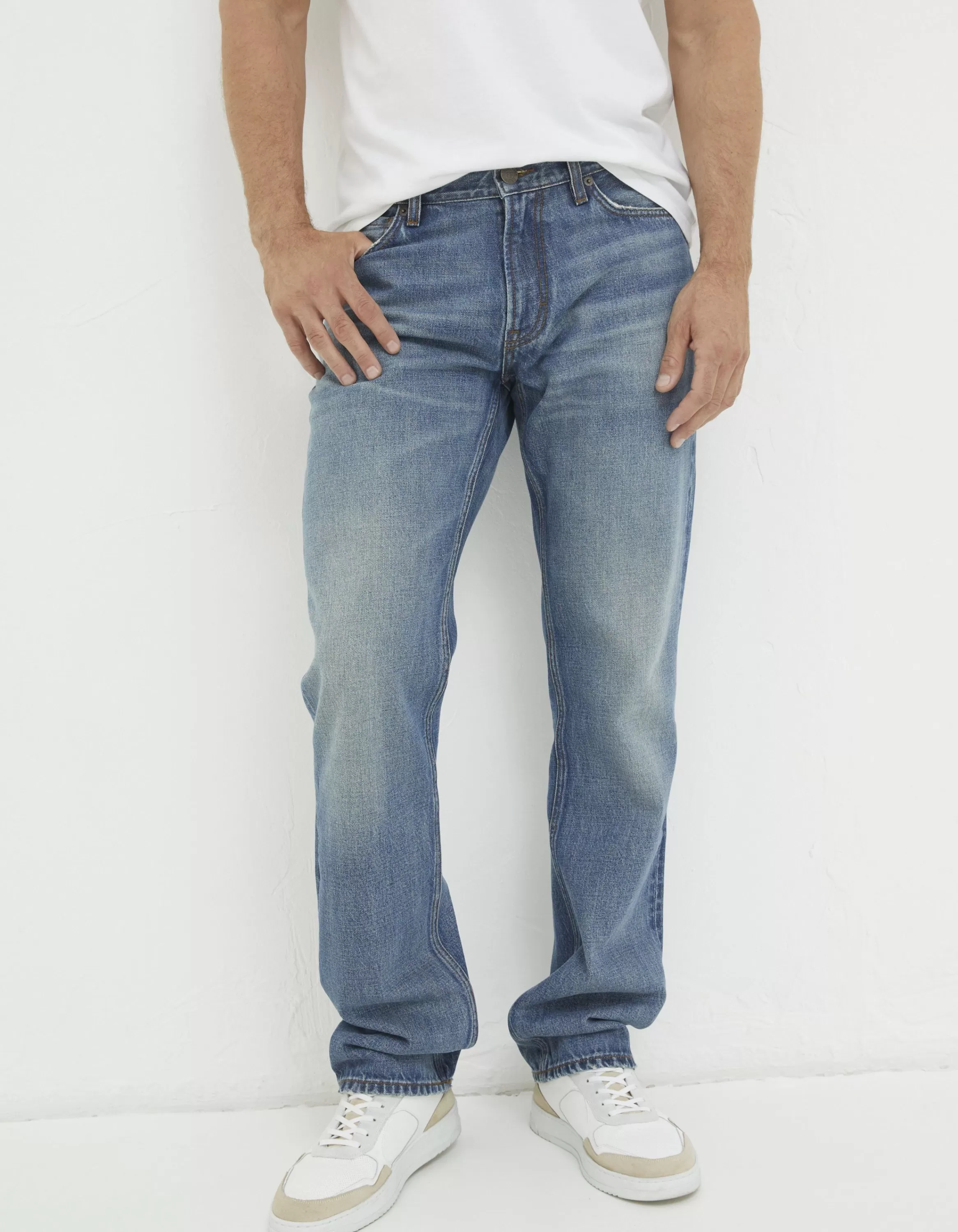 Online FatFace Straight Fit Jeans Vintage Blue