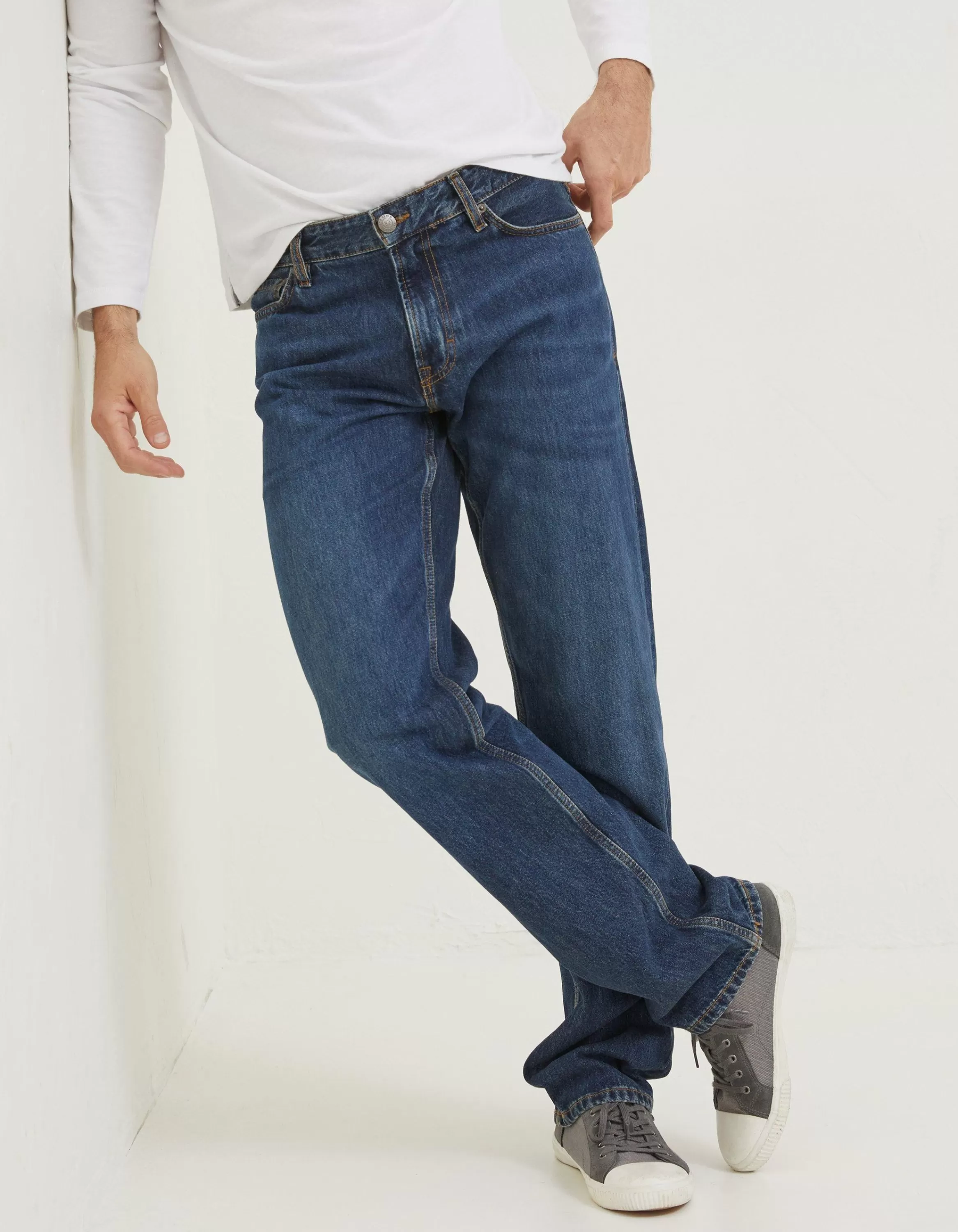 Best Sale FatFace Straight Mid Wash Jeans Denim