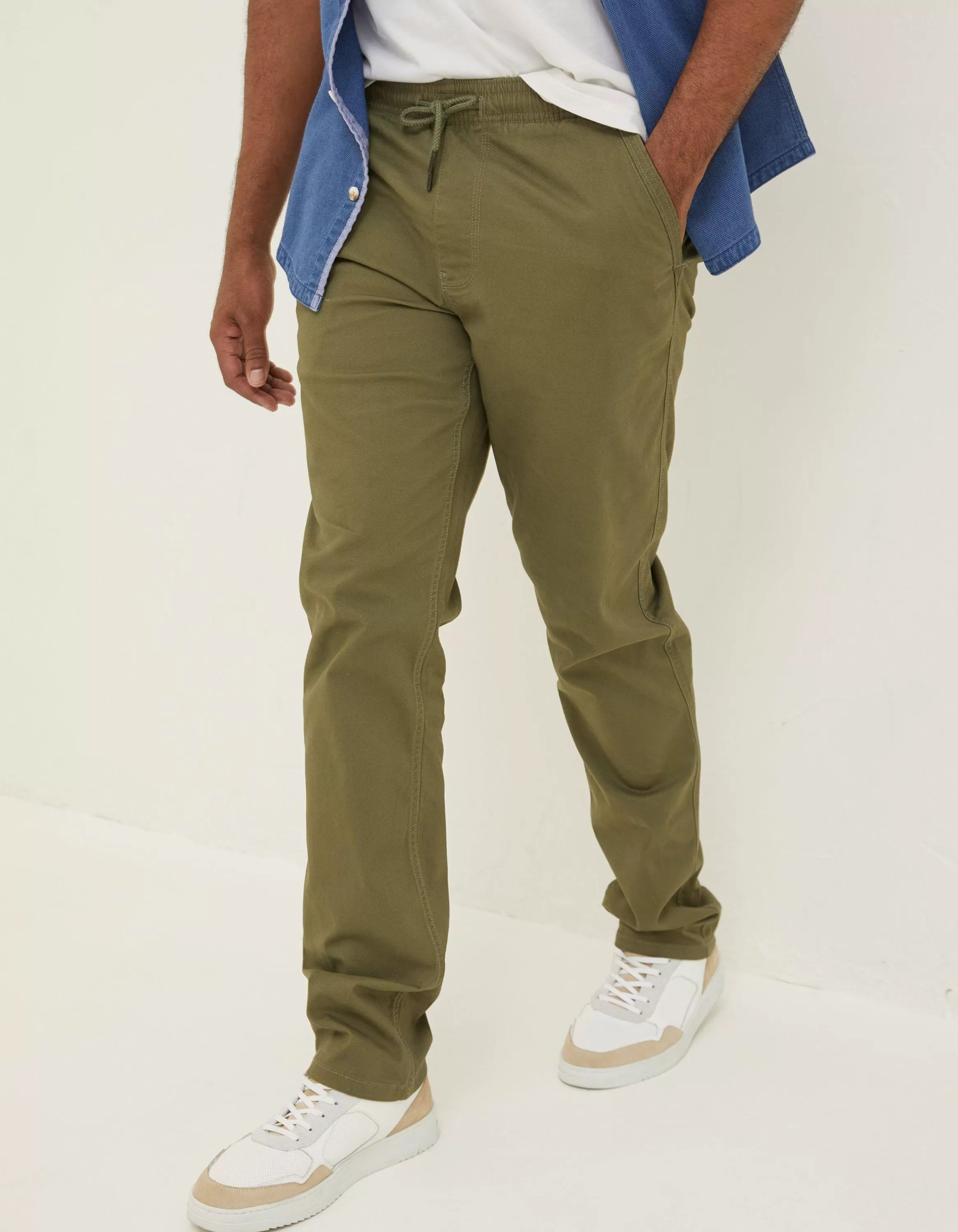 Outlet FatFace Straight Pull On Trousers Light Sage