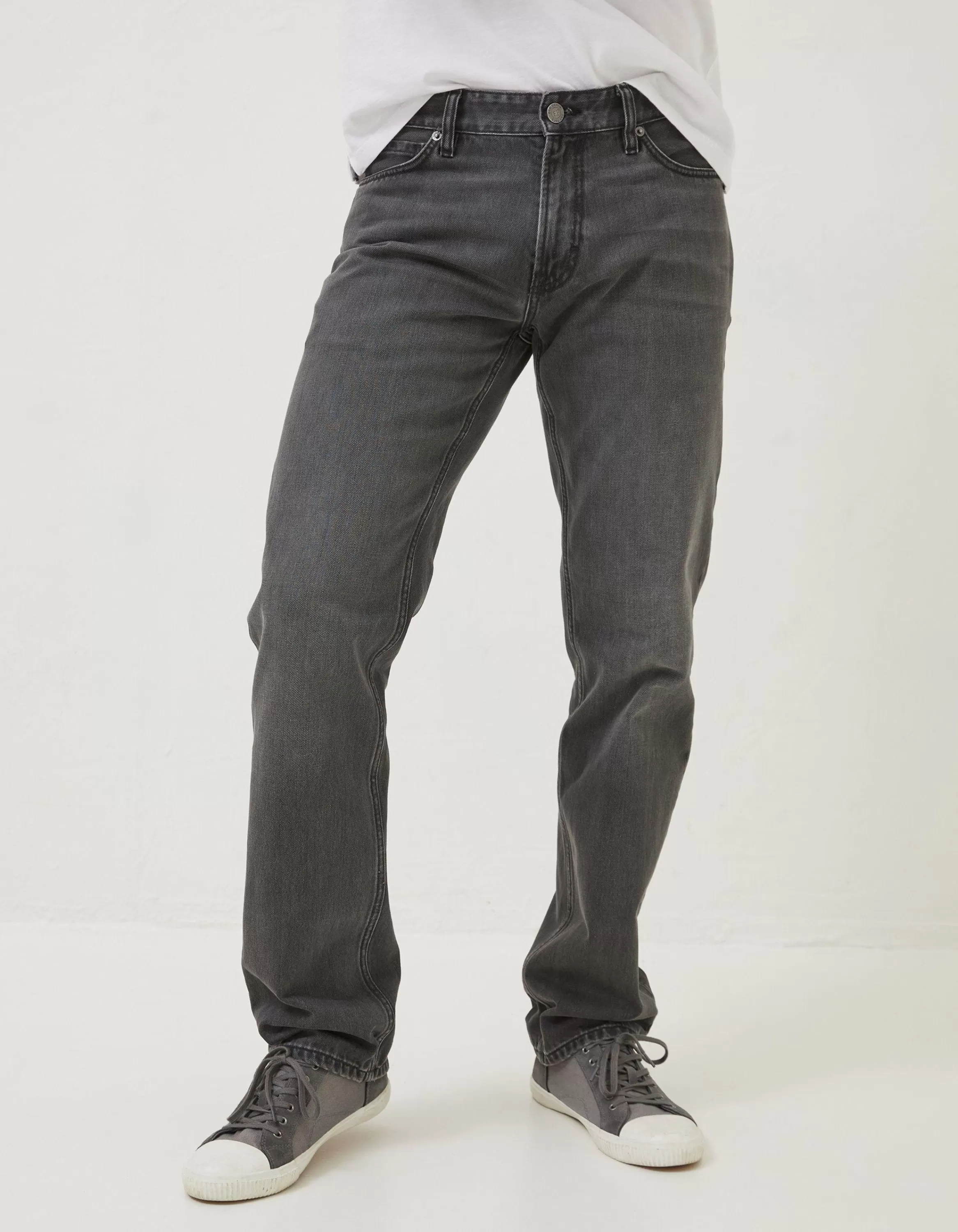 New FatFace Straight Wash Jeans Grey