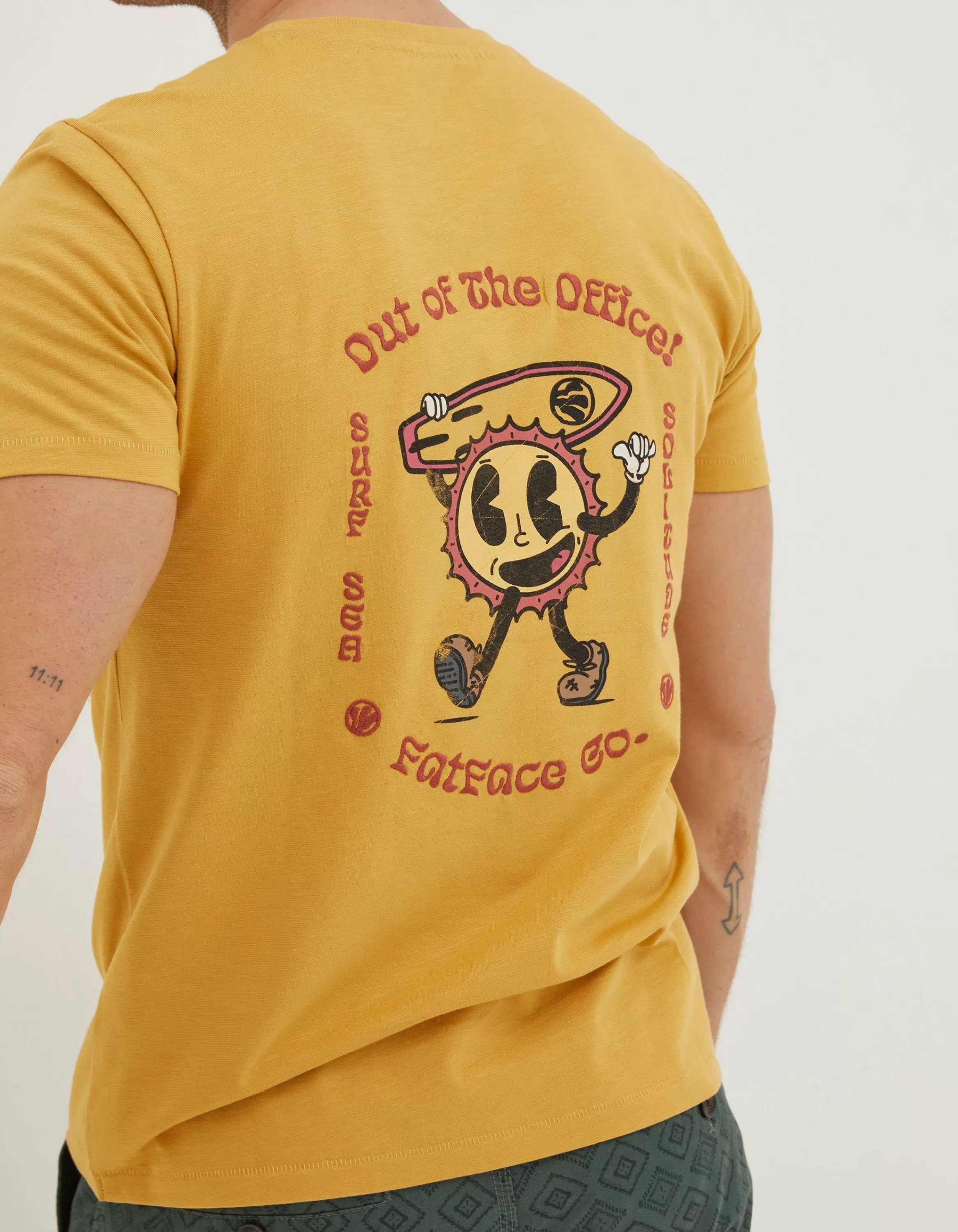 Clearance FatFace Sundude Graphic T-Shirt Yellow