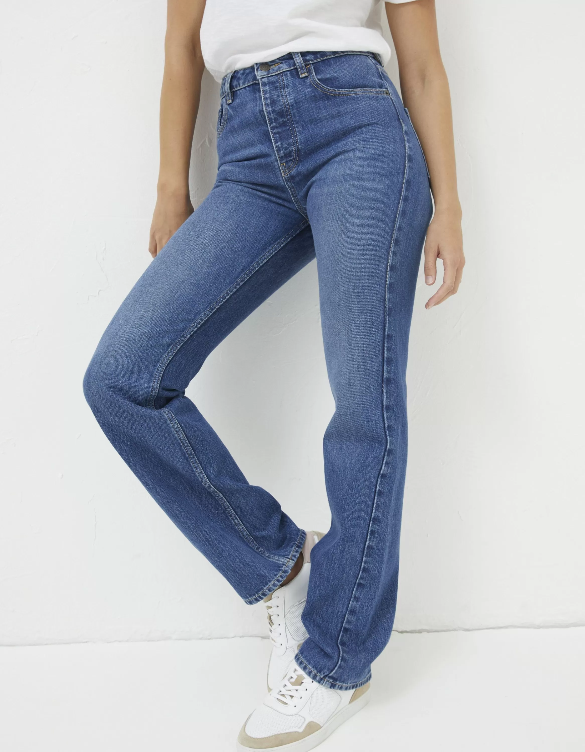 New FatFace Sutton Straight Leg Jeans Mid Blue