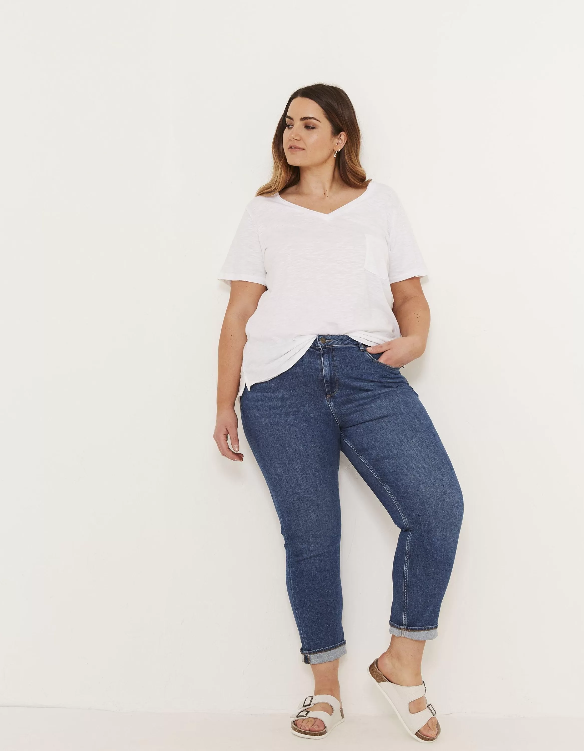 Fashion FatFace Sway Slim Jeans Mid Wash