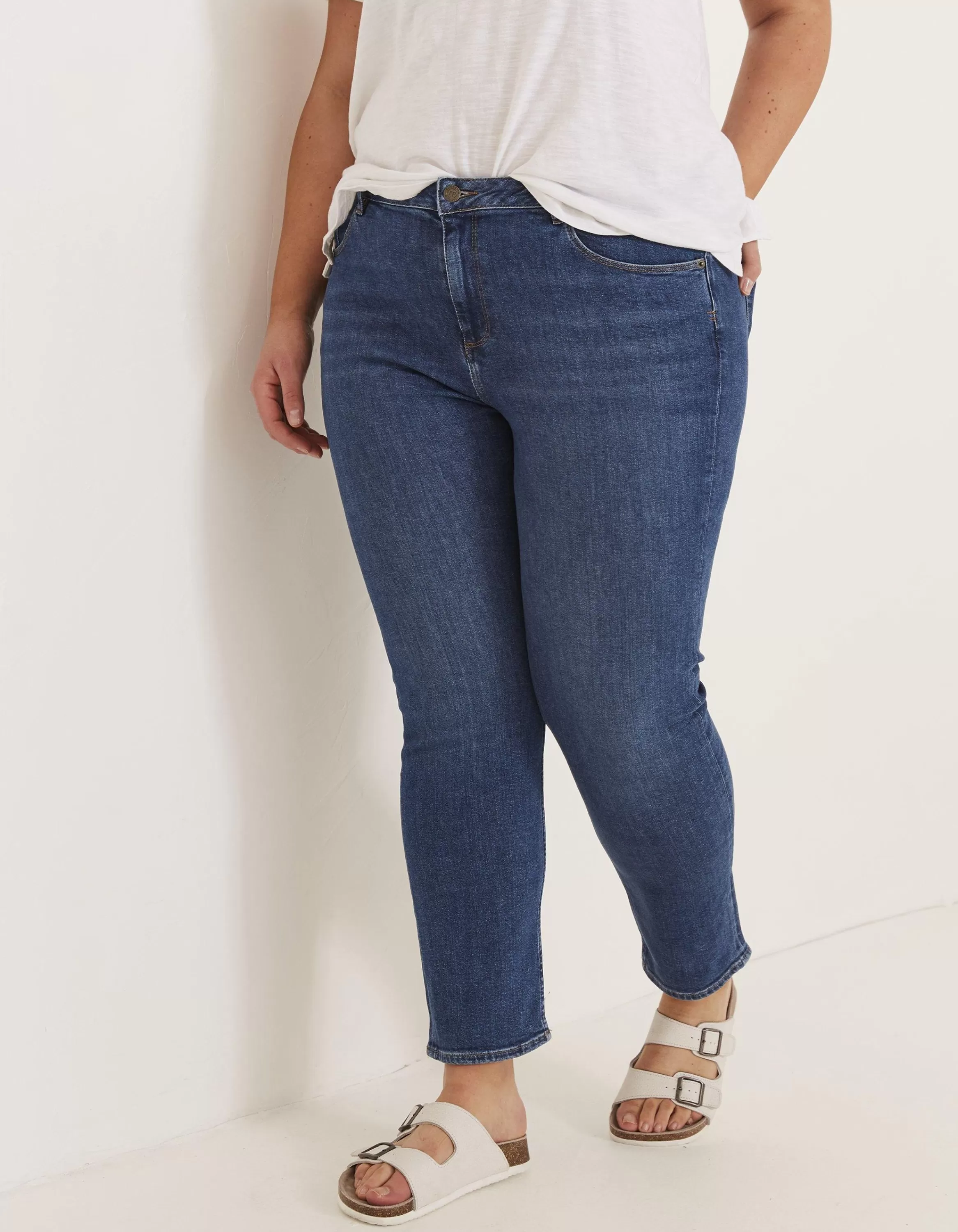 Fashion FatFace Sway Slim Jeans Mid Wash