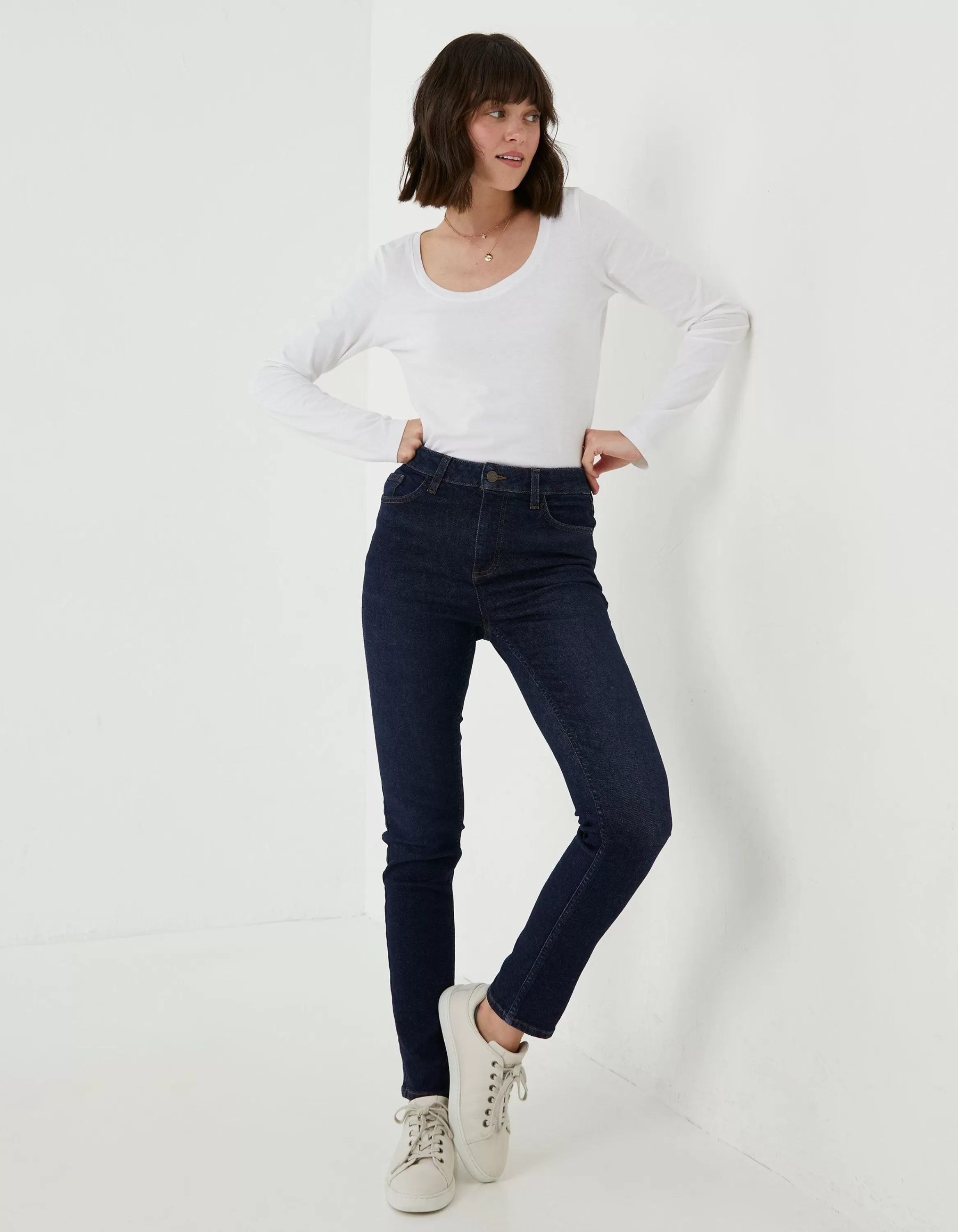 Best FatFace Sway Slim Leg Comfort Stretch Jeans Dark Blue