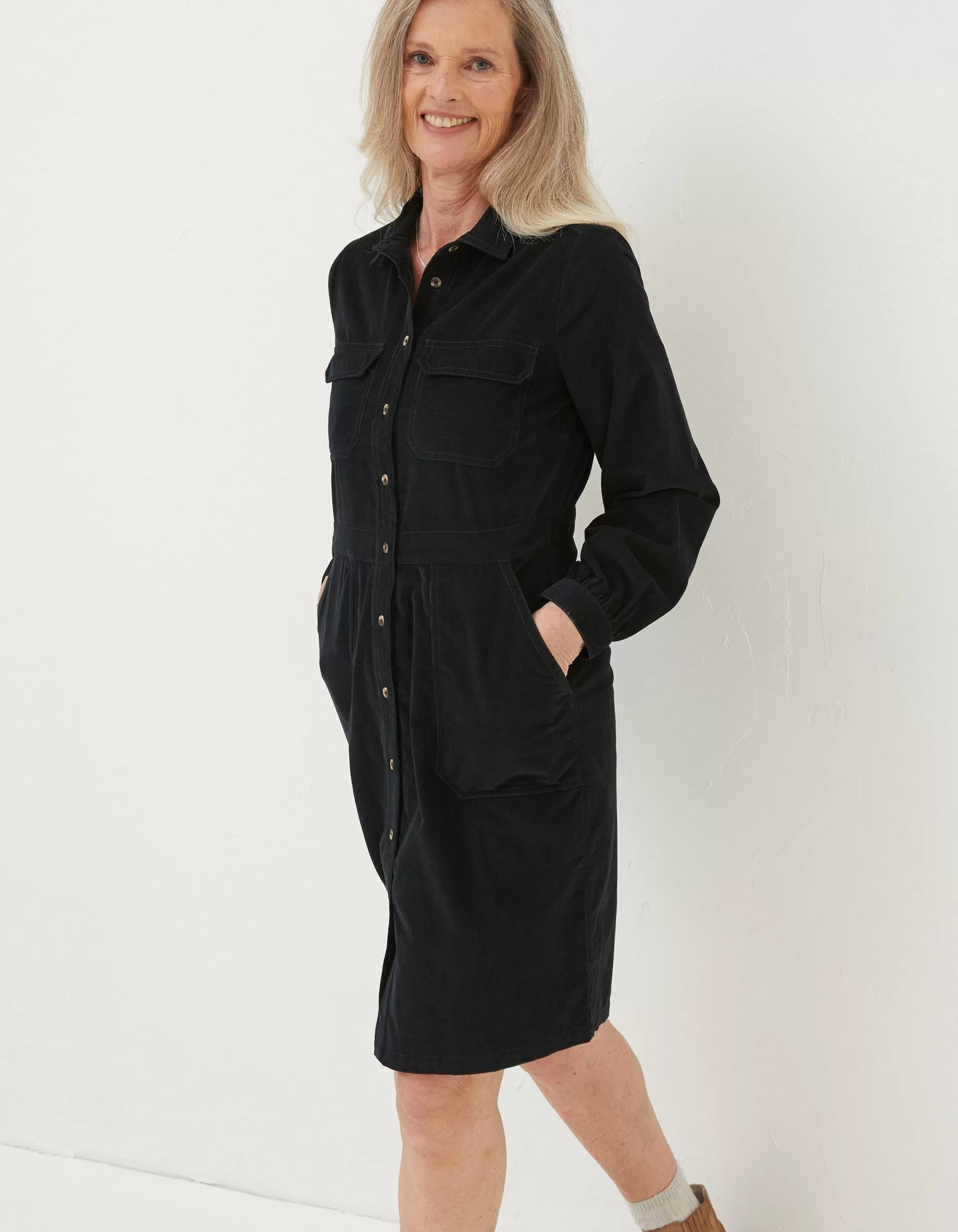 Sale FatFace Tabitha Cord Dress Black