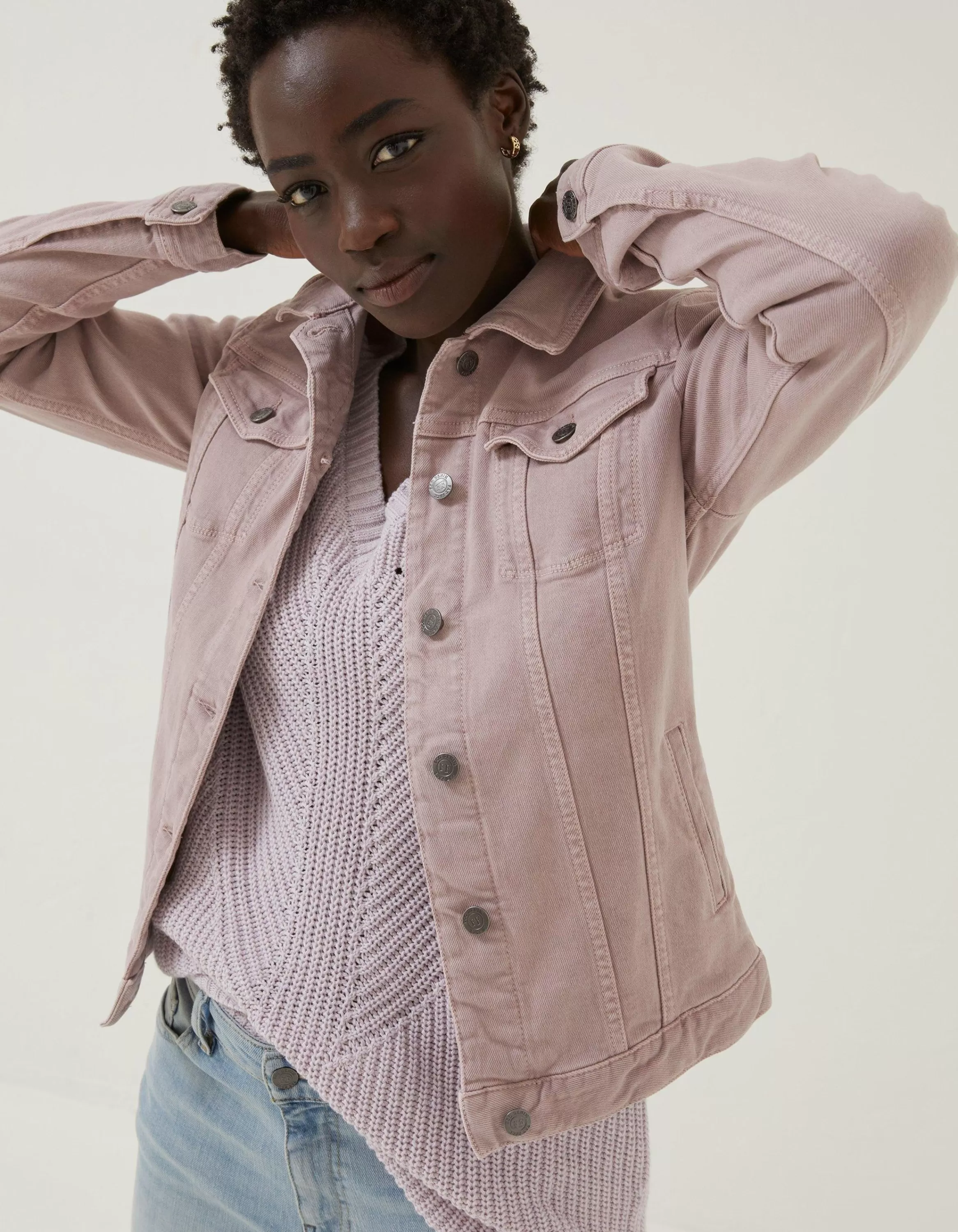 Outlet FatFace Tasha Denim Jacket Lavender