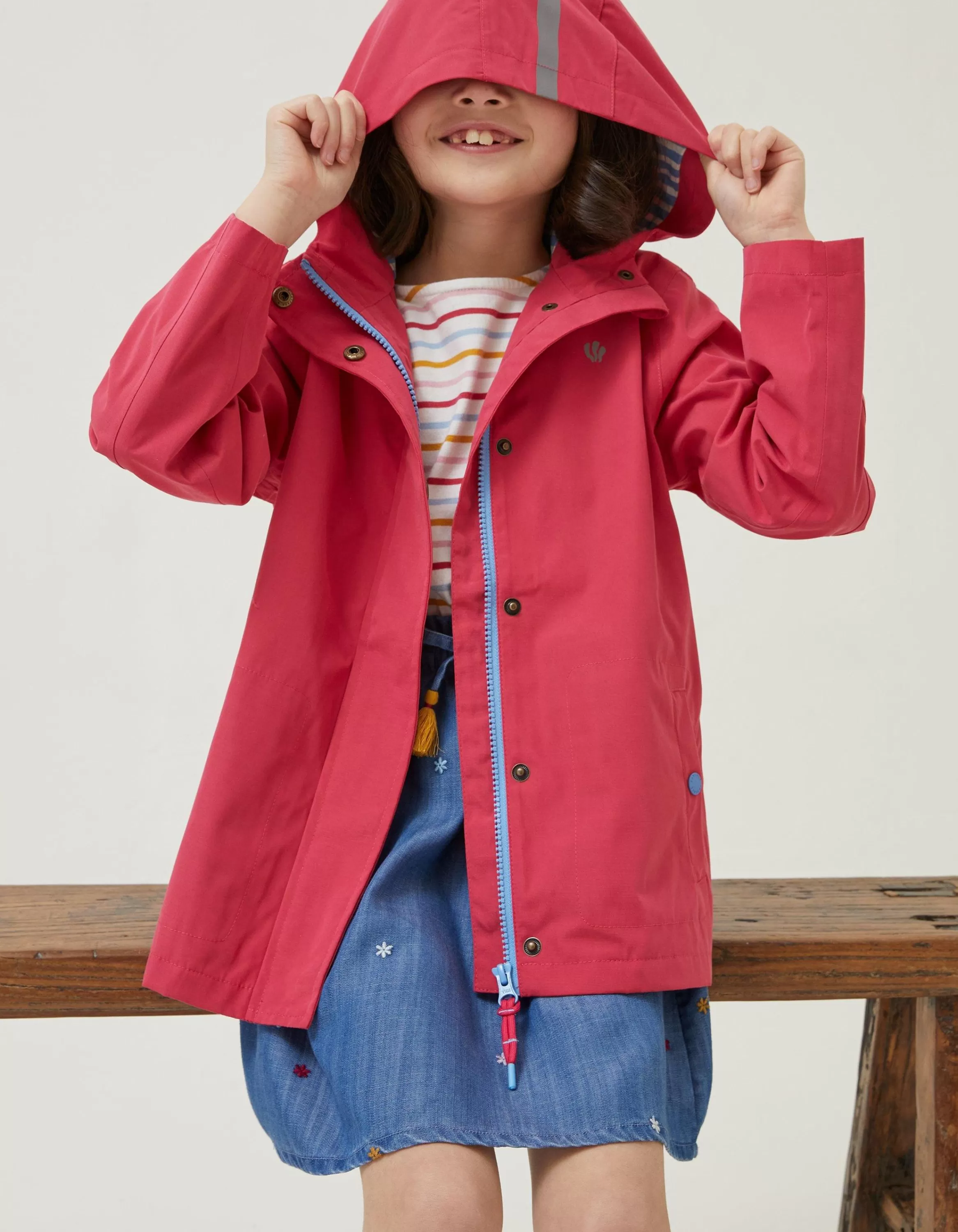 Online FatFace Tate Waterproof Coat Dark Pink