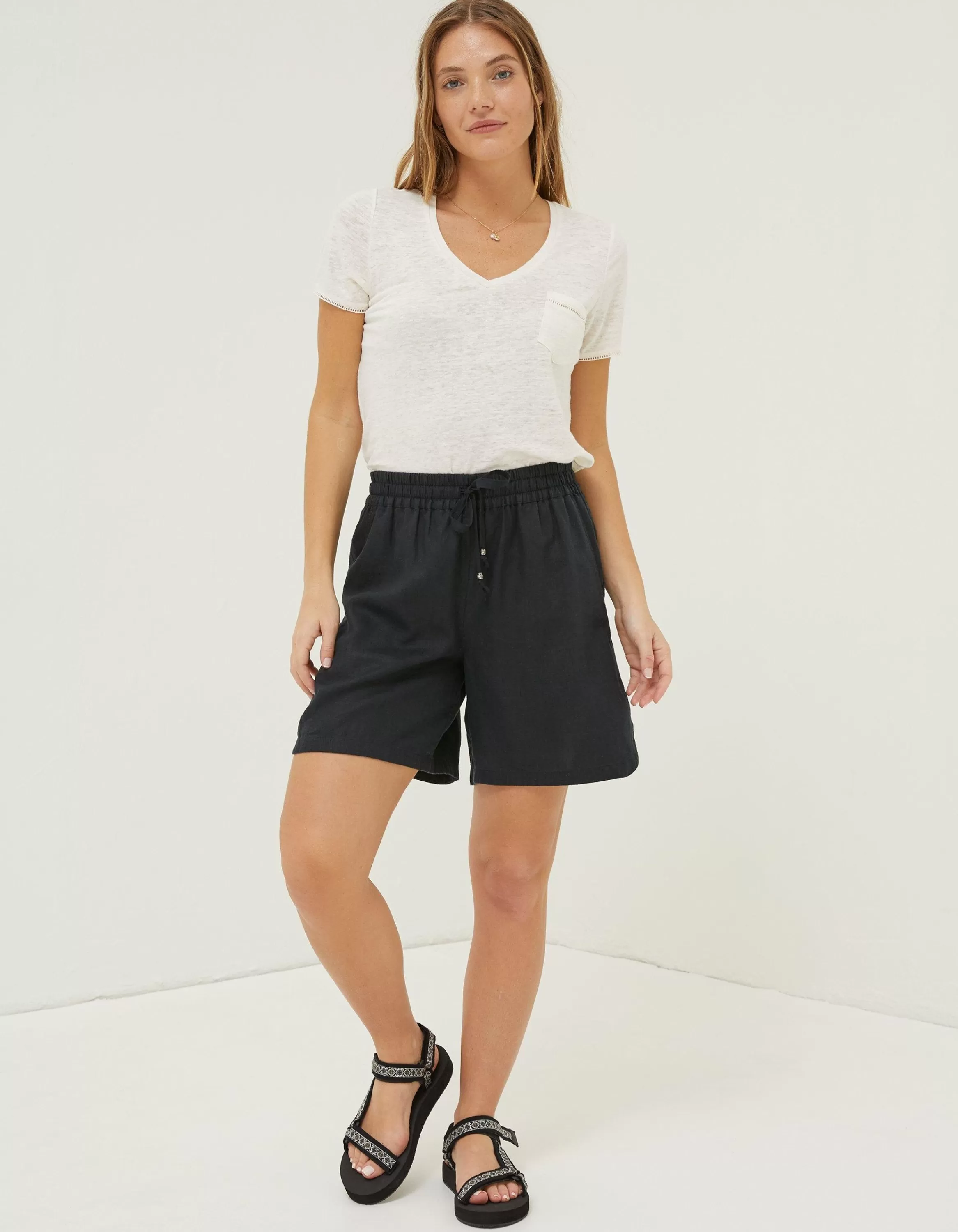 Fashion FatFace Tenby Linen Short Black