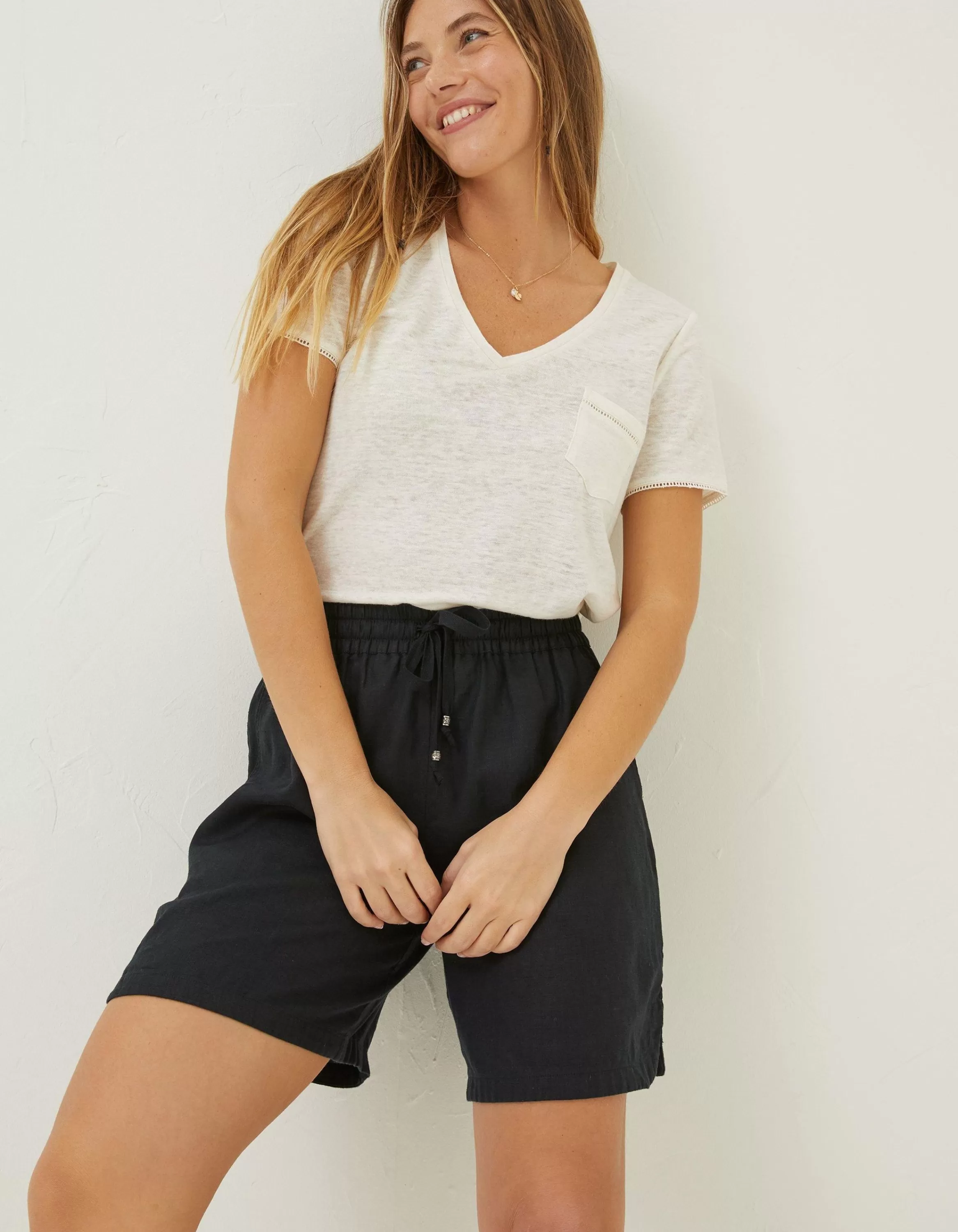 Fashion FatFace Tenby Linen Short Black