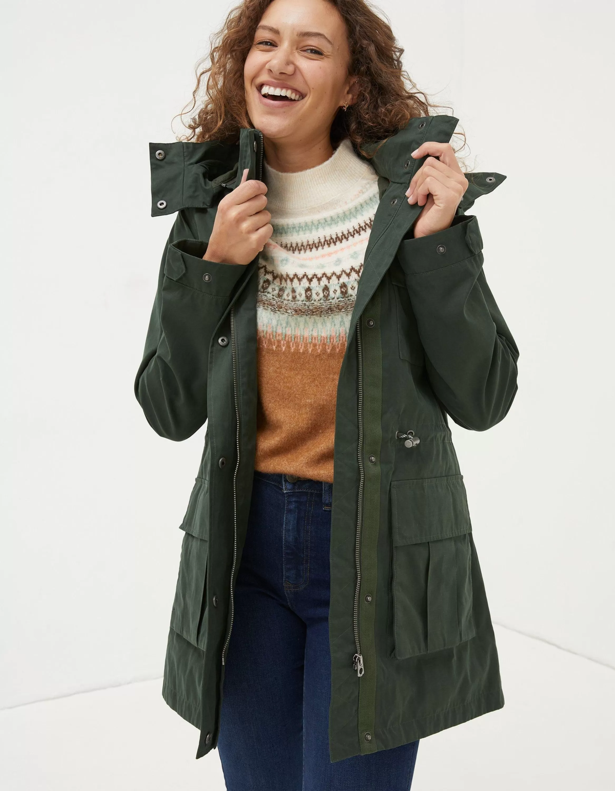 Fashion FatFace Tiegan Waterproof Coat Green