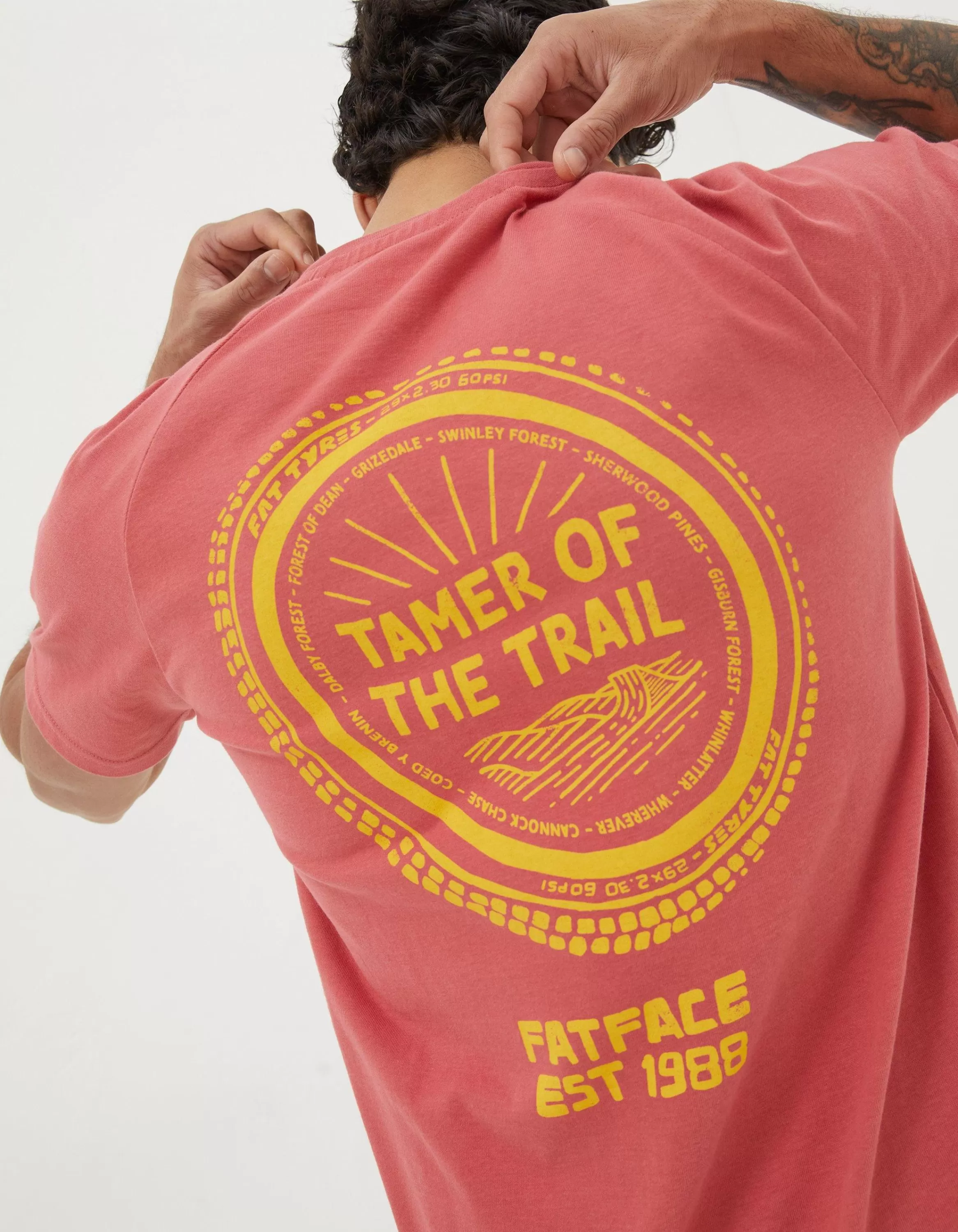 New FatFace Trail Tamer T-Shirt Coral Pink