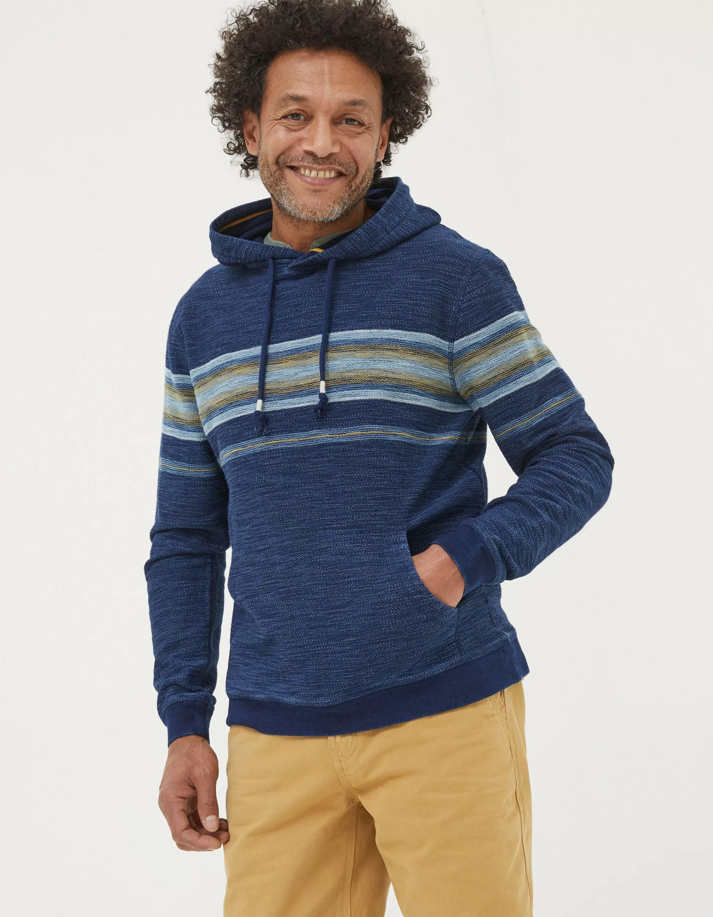 Flash Sale FatFace Trescowe Indigo Stripe Hoodie Indigo Blue